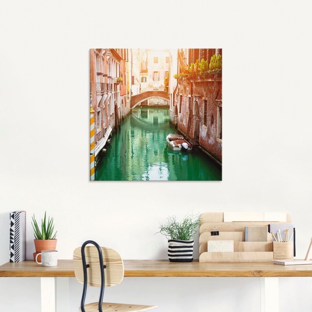 Artland Glasbild »Venedig Canal«, Italien, (1 St.)