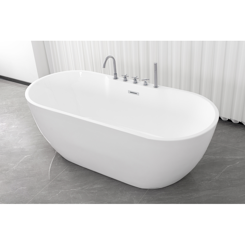 SANOTECHNIK Badewanne »ARUBA« Höhe 58 cm Vorrichtung für Ablaufschlauch Überlauf 170x75x58 cm, inklusive chromfarbener Armatur weiß