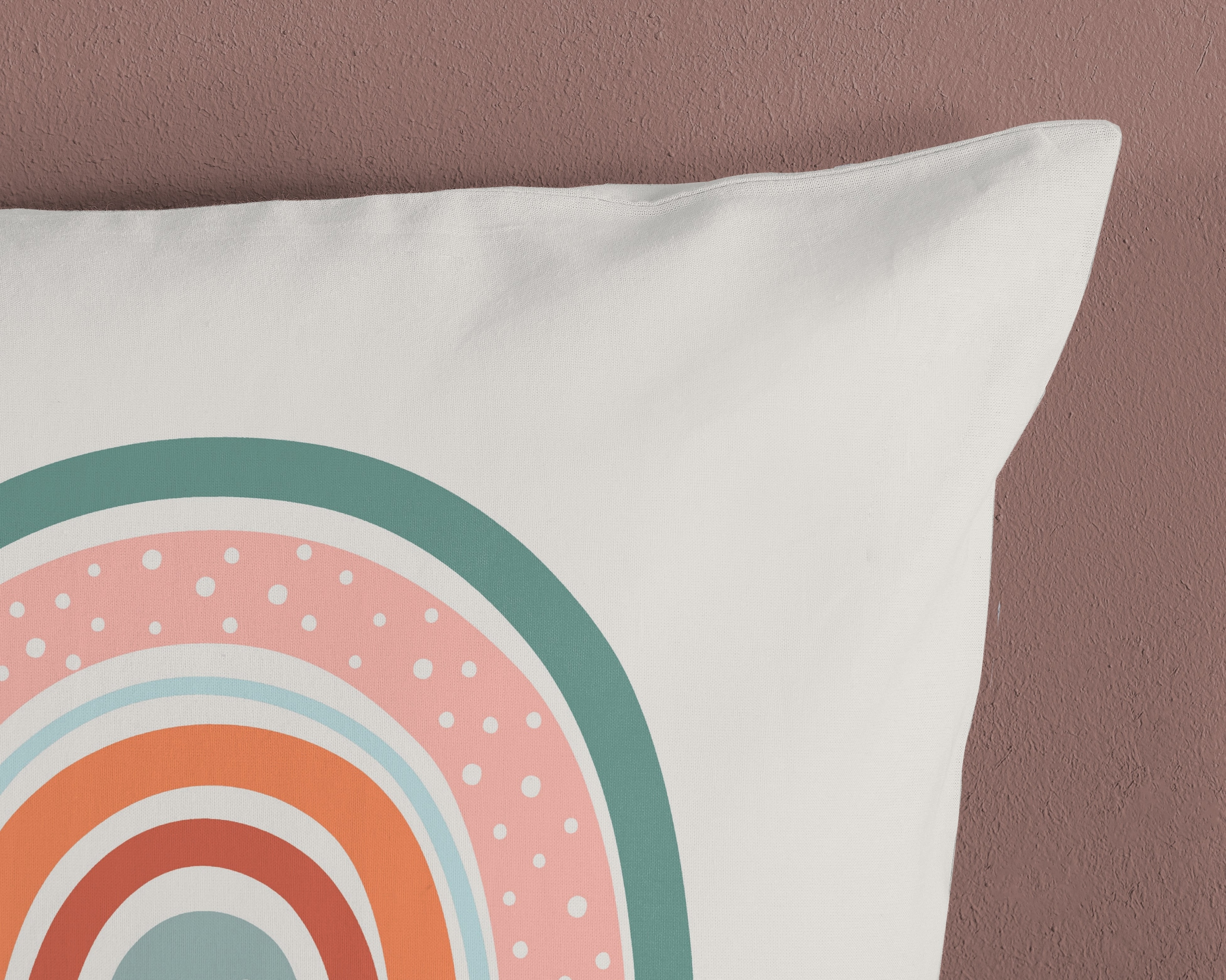 good morning Kinderbettwäsche »Louie«, Baumwolle, Renforcé, Wendeoptik, Baby, Kind, Mädchen, Regenbogen, Rosa