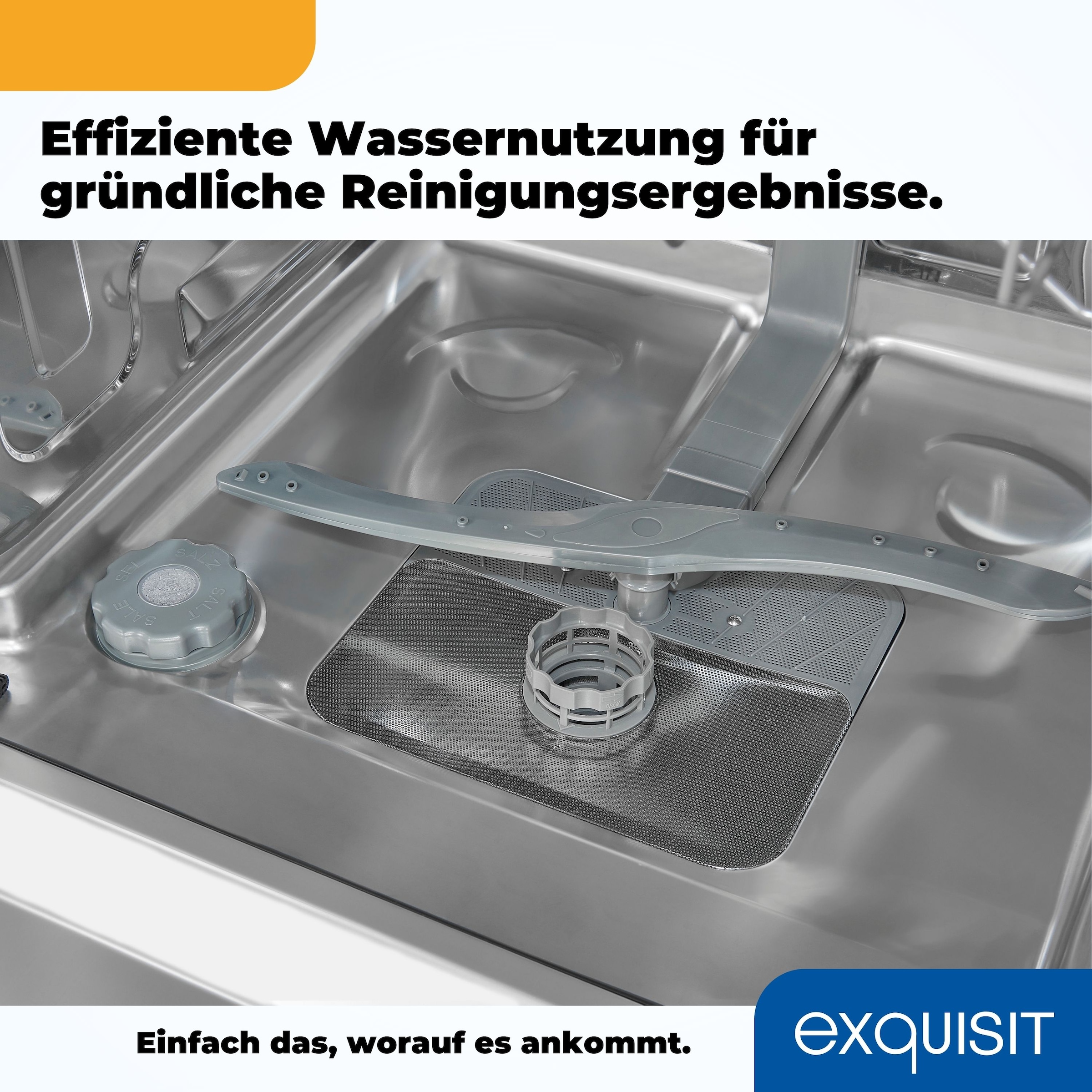 exquisit Unterbaugeschirrspüler »EGSP9313-EF-030E inox« 11 l 13 Maßgedecke Unterbaugerät mit eleganter Edelstahlfront, keine Möbelfront notwendig