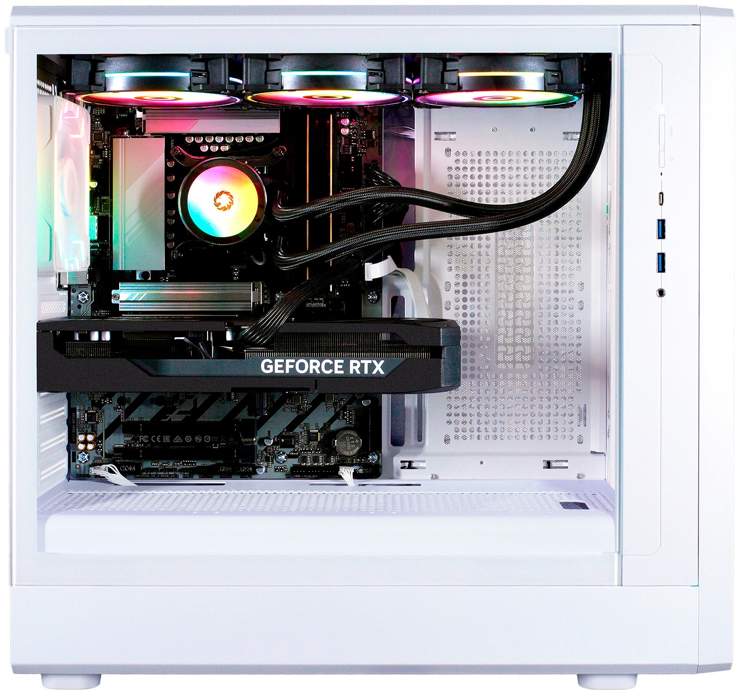 GAMEMAX Gaming-PC-Komplettsystem »GigaDeal CLAW WH 2800 AMD Ryzen 5 7500F 32GB DDR5 1TB SSD RTX 5070« 32 ″ AMD Ryzen 5 GeForce RTX™ 5070 32 GB RAM 1.000 GB SSD