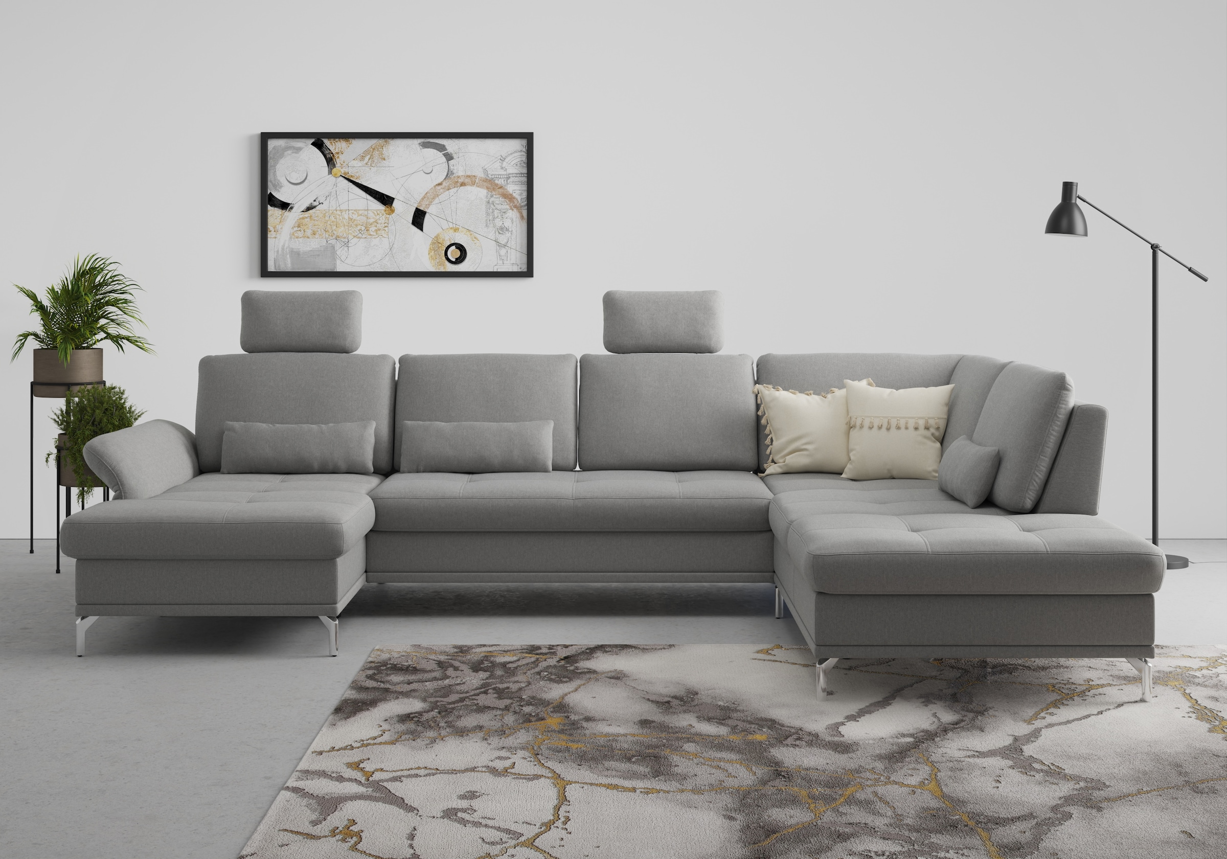 INOSIGN Wohnlandschaft »Palm Beach U-Form« Federkern, mit Sitztiefenverstel günstig online kaufen