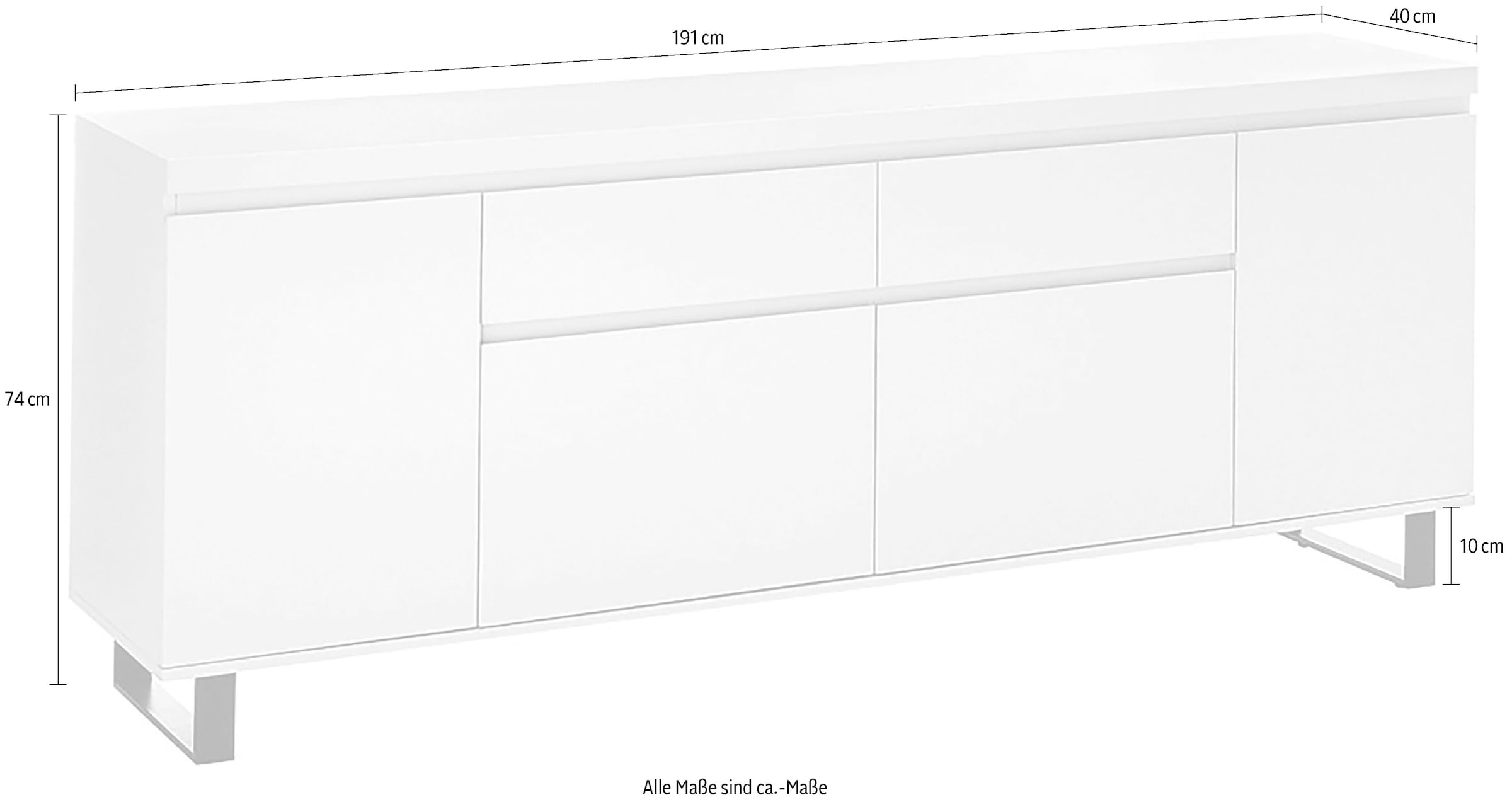 MCA furniture Sideboard »AUSTIN Sideboard«, Türen mit Dämpfung
