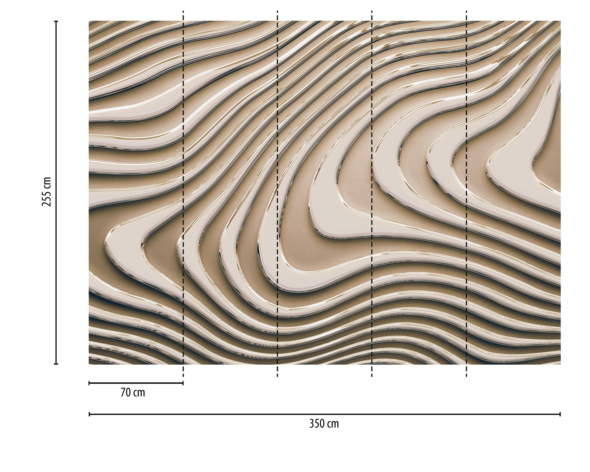 A.S. Création Vliestapete »3D-Tapete Wellenoptik Beige Gold  Abstrakt« matt strukturiert