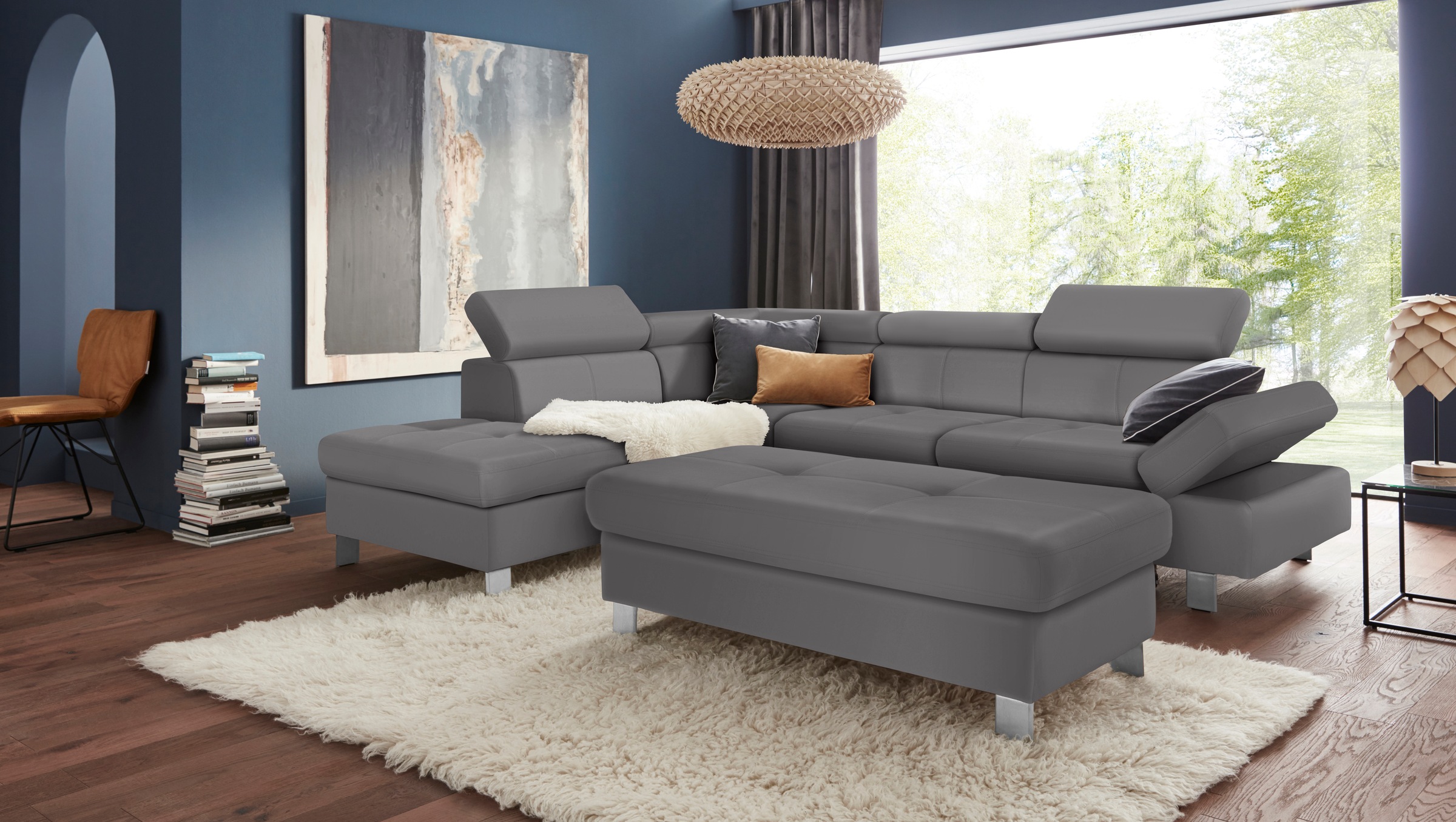 exxpo - sofa fashion Ecksofa »Fiji, L-Form« mit Kopf- bzw. Rückenverstellung, wahlweise mit Bettfunktion