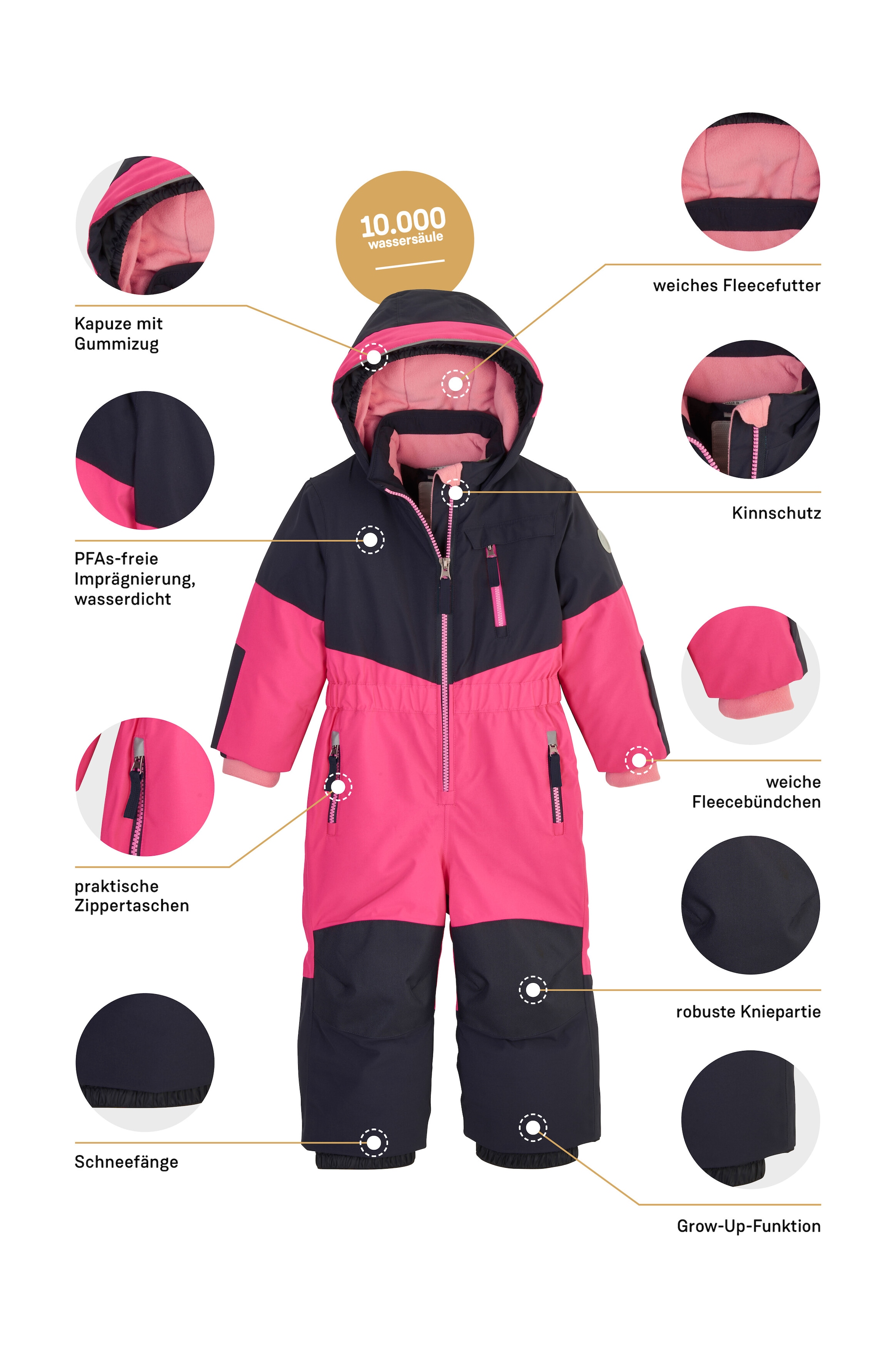 first instinct by killtec Overall »FISW 36 MNS ONPC«, Wasserdichter Skioverall mit Fleece-Innenfutter, verlängerbare Ärmel