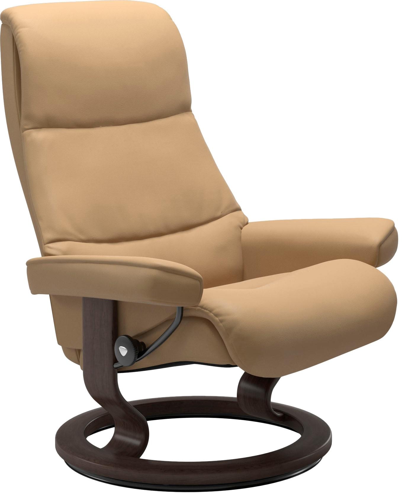 Stressless® Relaxsessel »View«, (Set, Relaxsessel mit Hocker), mit Classic Base, Größe S,Gestell Wenge
