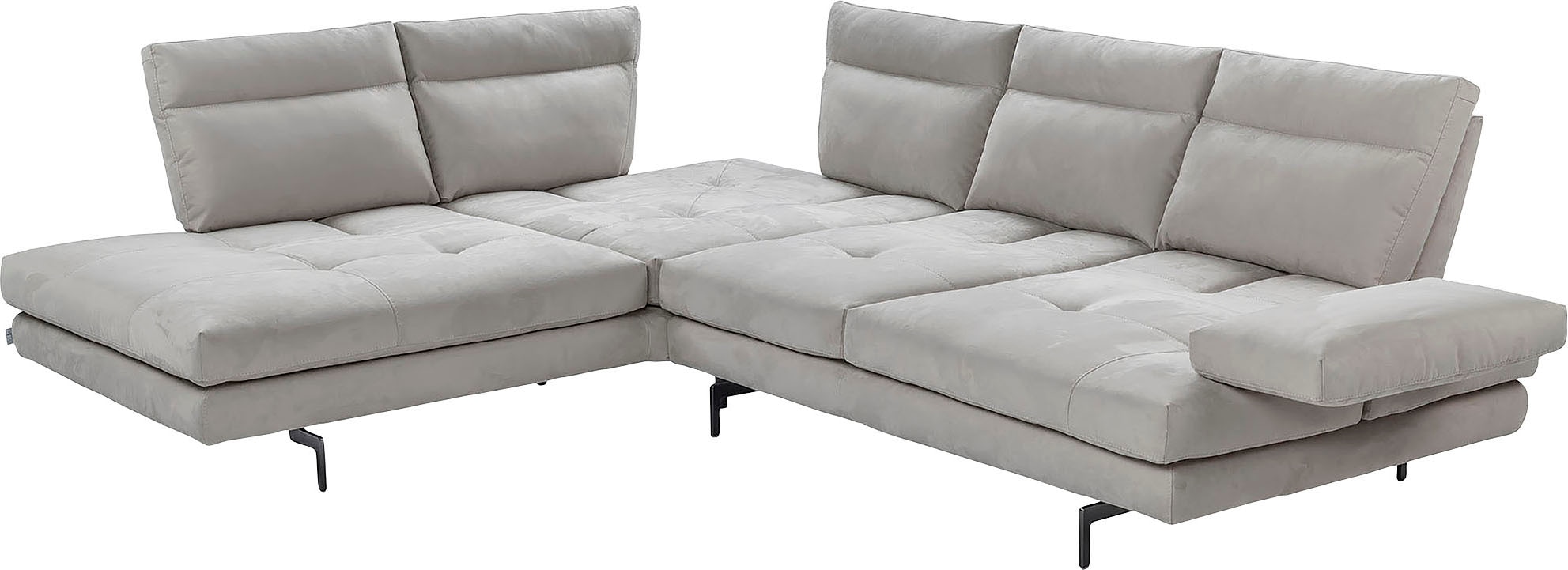CALIA ITALIA Ecksofa »Toby Wing, L-Form, Designsofa mit sensationellem Sitzkomfort«, Sitztiefenverstellung, funktionale Ecke, Füße in schwarz matt