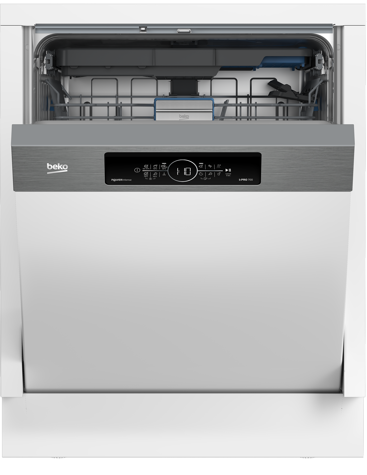 BEKO teilintegrierbarer Geschirrspüler »BDSN36462XP« 8,5 l 14 tlg. Maßgedecke Die PowerIntense-Technologie sorgt für herausragende Spülergebnisse