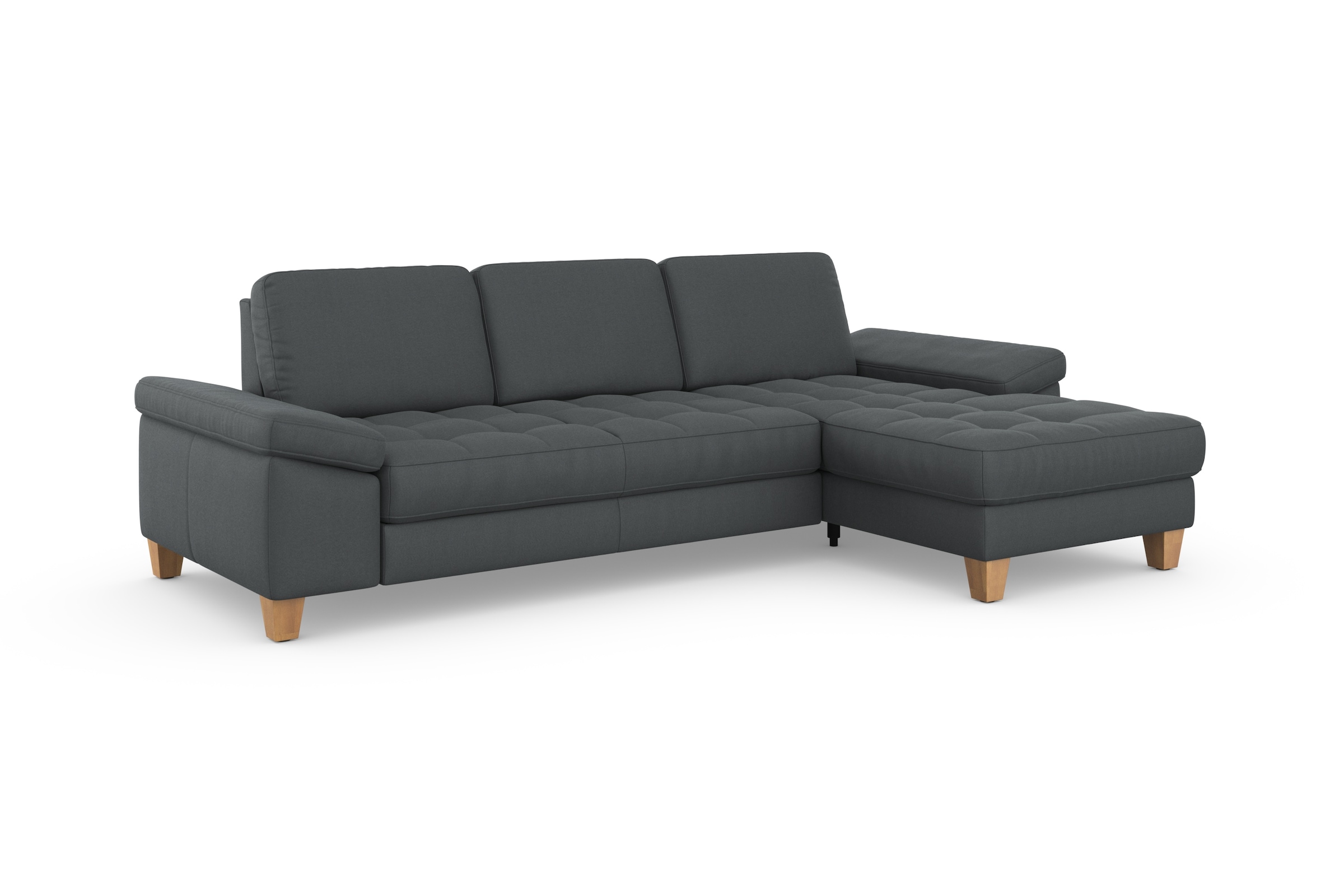 sit&more Ecksofa »Westham L-Form«, mit Recamiere, mit oder ohne Bettfunktion, Bettkasten, Füße Eiche