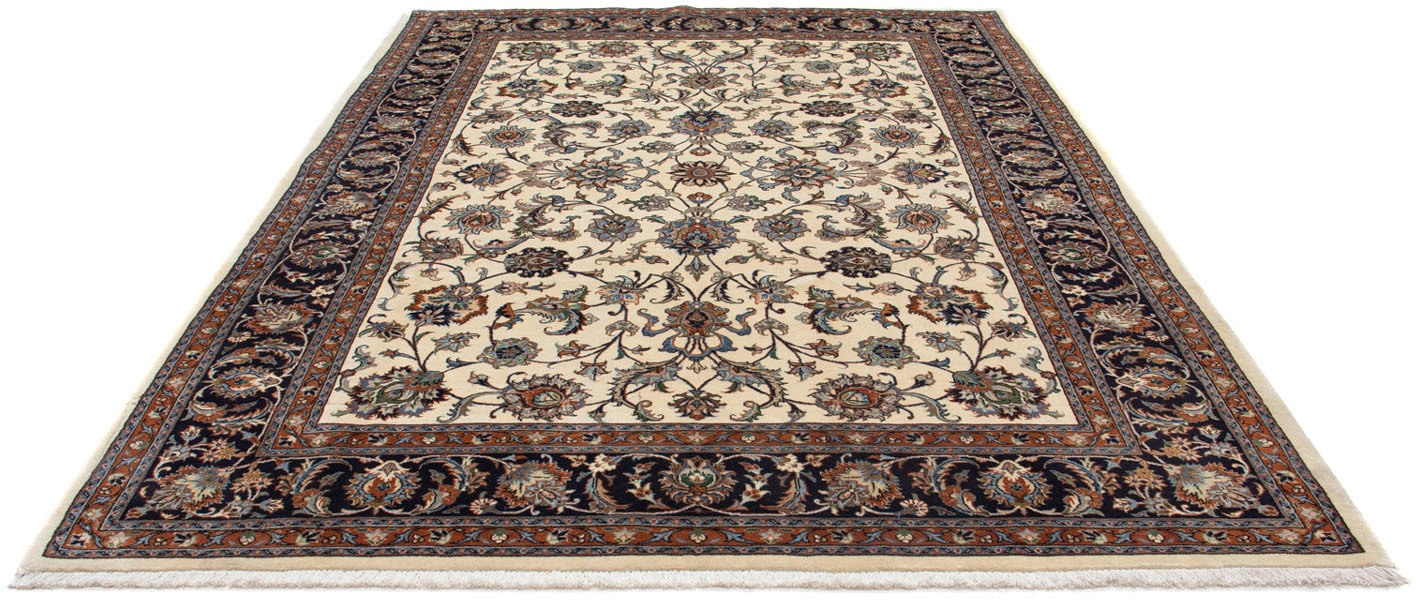 morgenland Wollteppich »Moud Blumenmuster Beige 281 x 203 cm«, rechteckig, günstig online kaufen