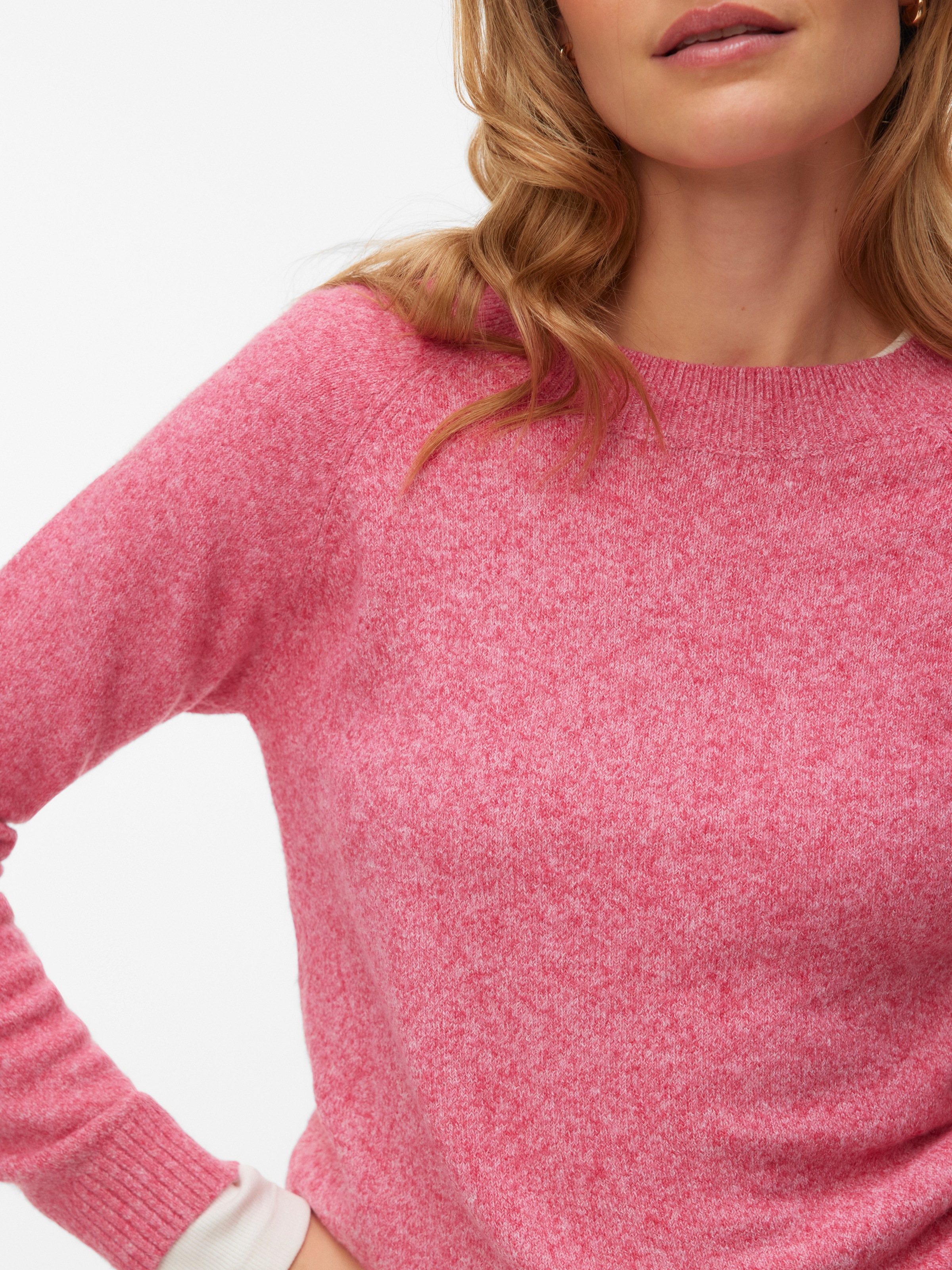 Vero Moda »VMDOFFY LS O-NECK BLOUSE GA NOOS« Materialmix, regular fit