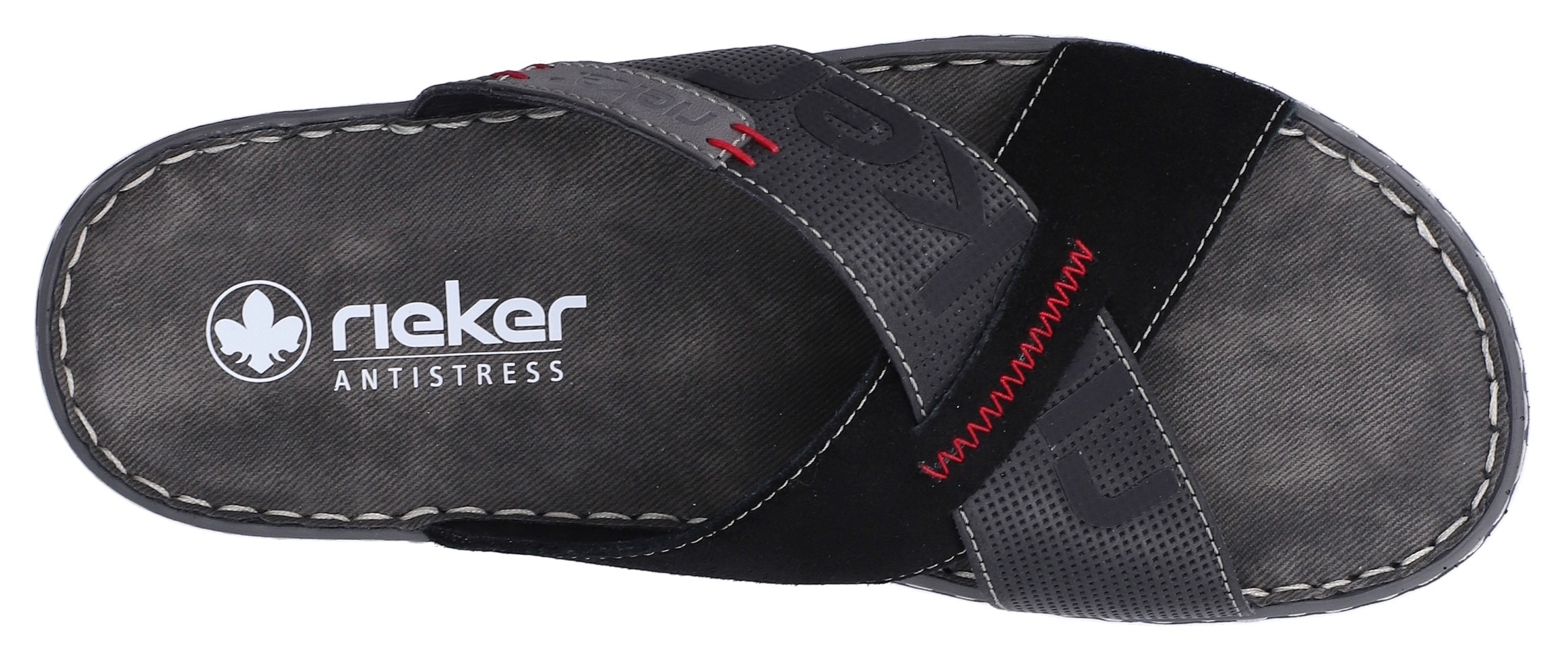 Rieker Pantolette  Sommerschuh, Schlappen, Poolslides, mit Kontraststeppung