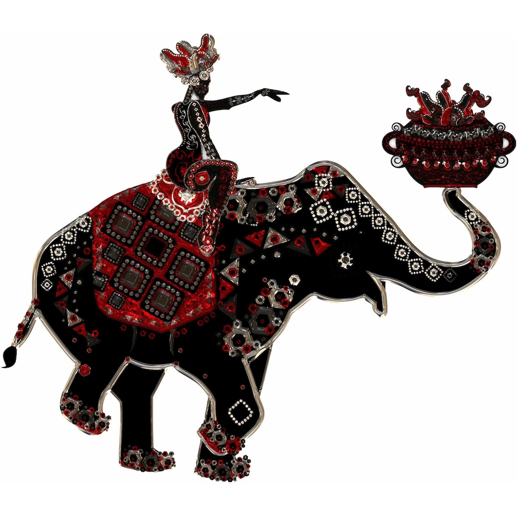 Wall-Art Wandtattoo »Metallic asiatischer Indischer Elefant«