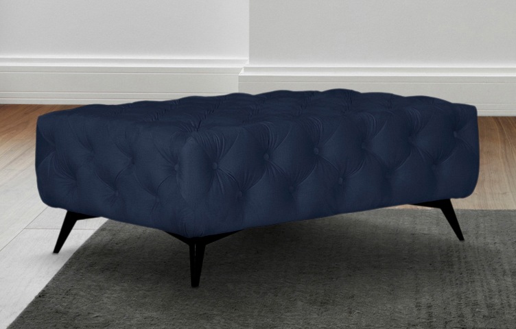 Leonique Polsterhocker »Amaury«, Chesterfield-Optik, Breite 120cm, Fußfarbe wählbar