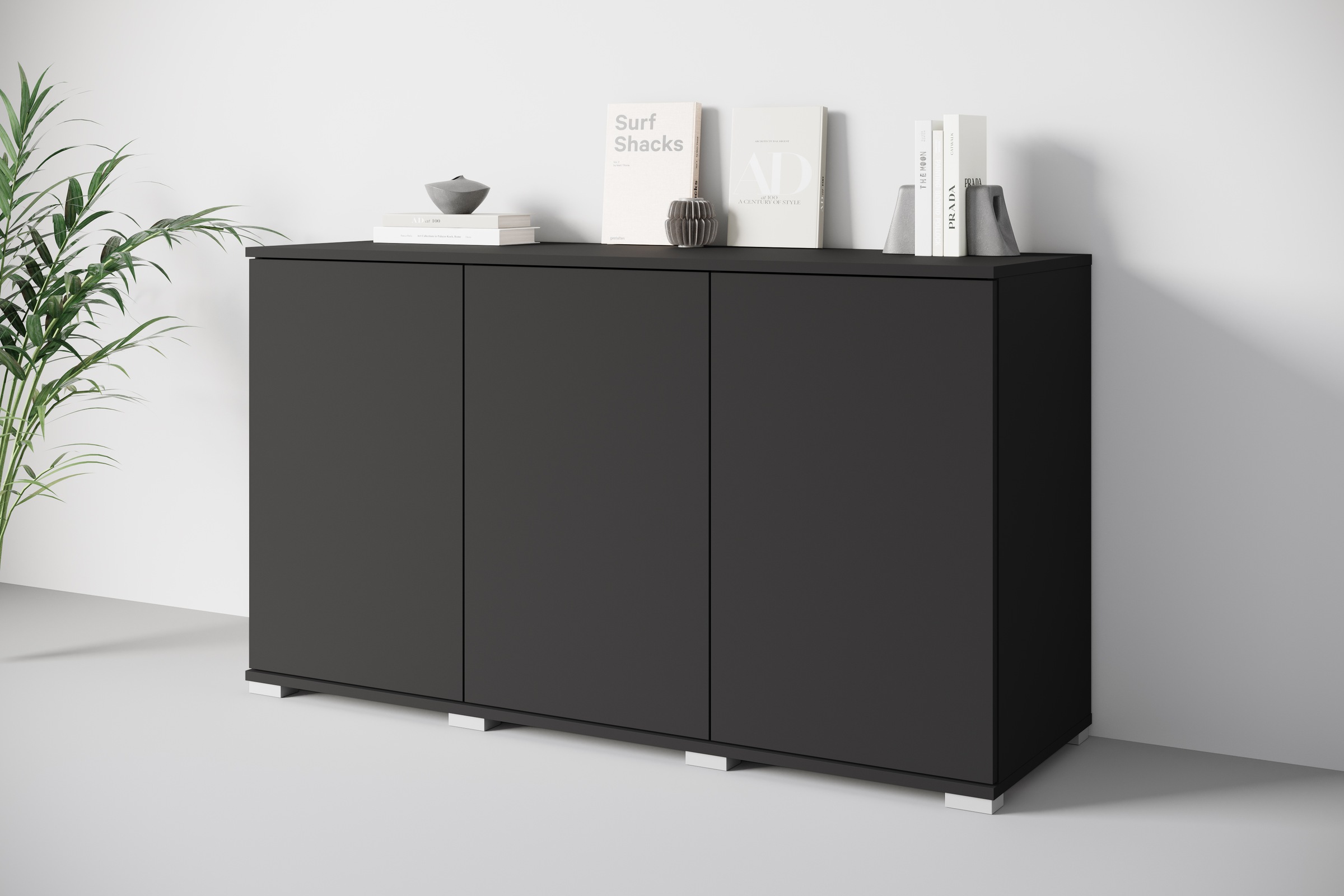 INOSIGN Sideboard »Kenia, moderne grifflose Kommode mit 3 Türen, Breite 120 cm«, (1 St.), Push-to-Open-Fronten, höhenverstellbaren Einlegeböden