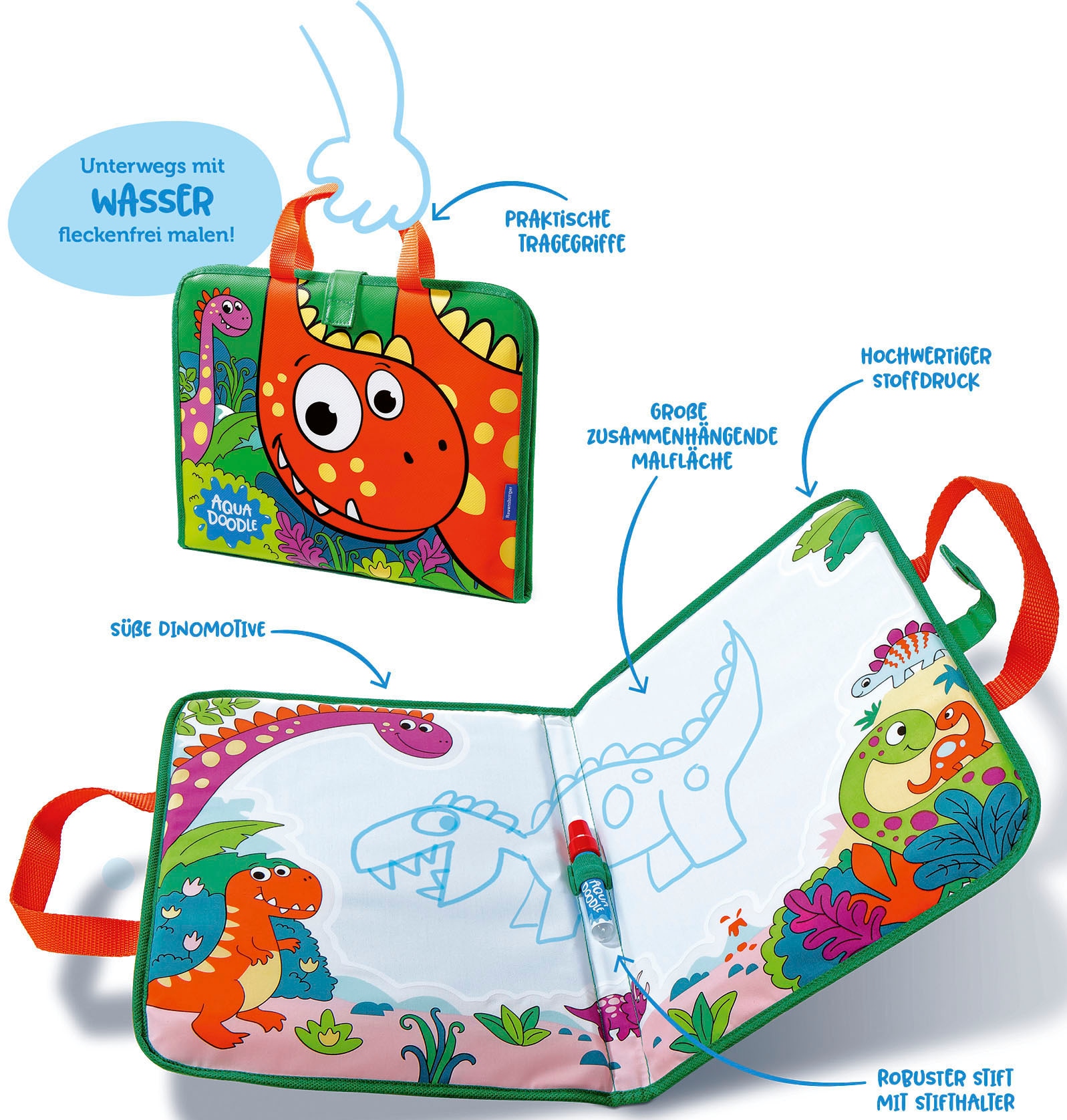 Ravensburger Kreativset »ministeps®, Aqua Doodle®, Travel Dino«, Made in Europe