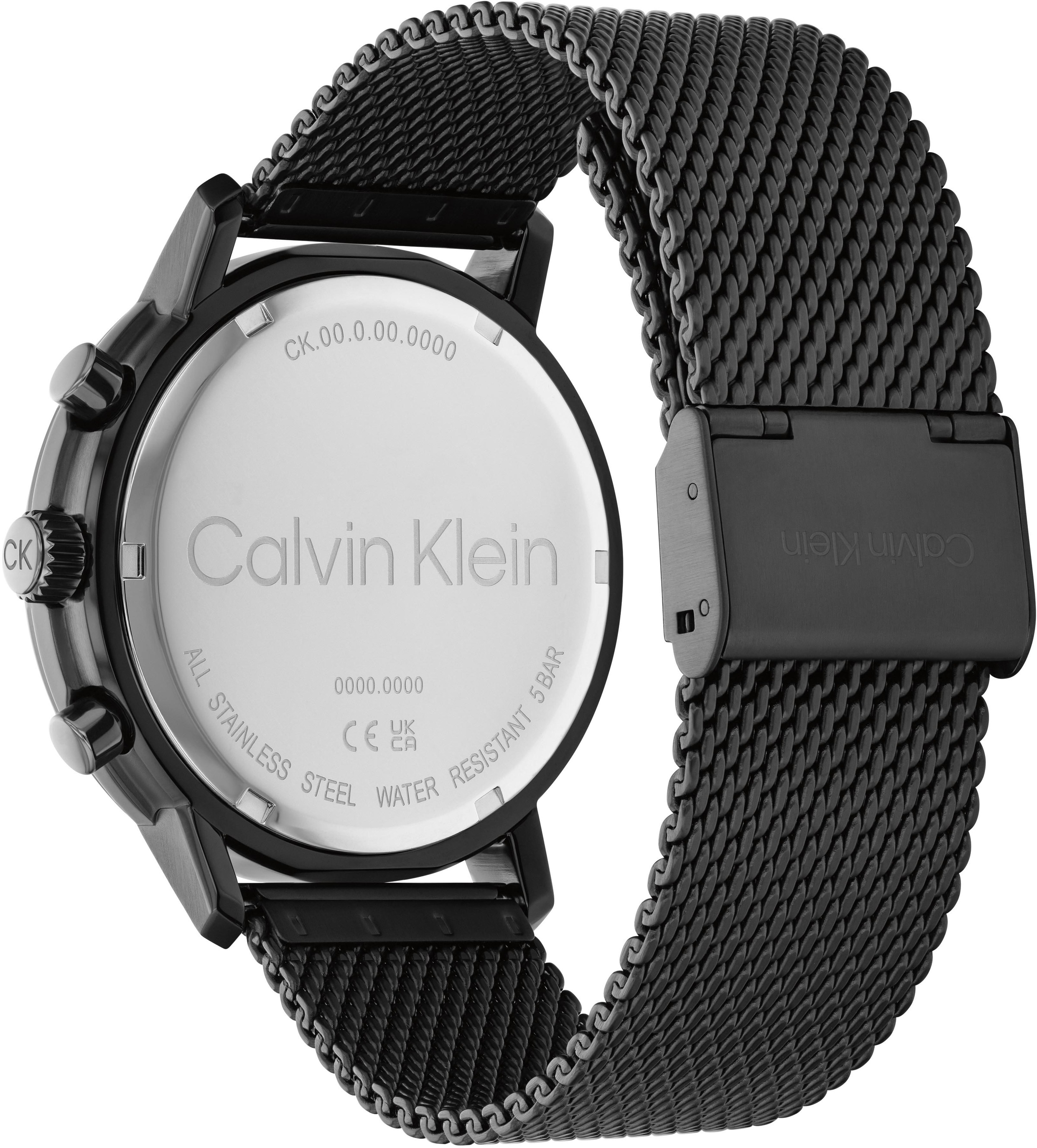 Calvin Klein Multifunktionsuhr »GAUGE«, Quarzuhr, Armbanduhr, Herrenuhr, Datum, Edelstahlarmband