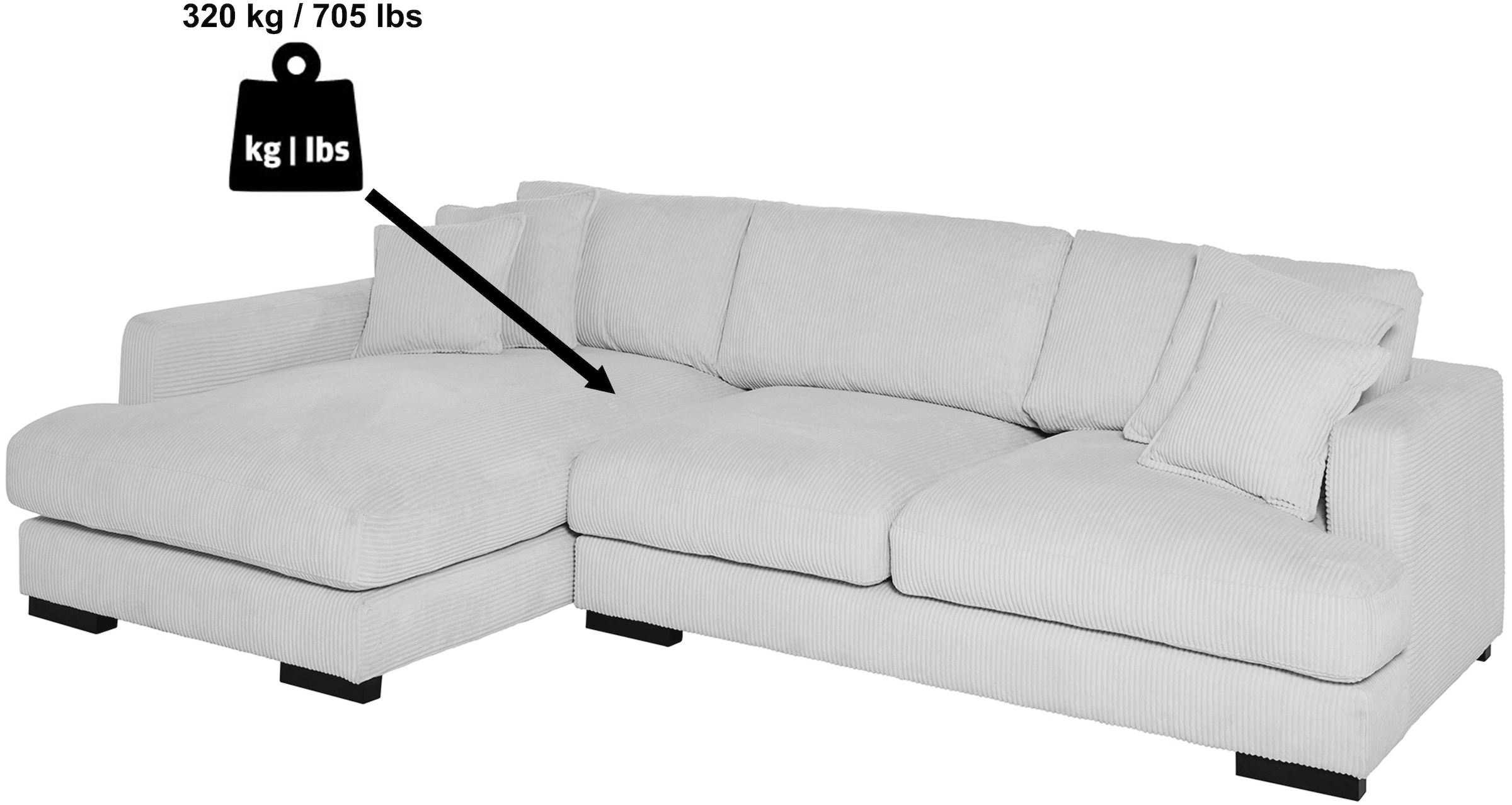 Jahnke Ecksofa »RELAX ASPEN CORNER« Platz für bis zu 5 Personen,Taschenfederkernpolsterung,L-Form,B:271 cm