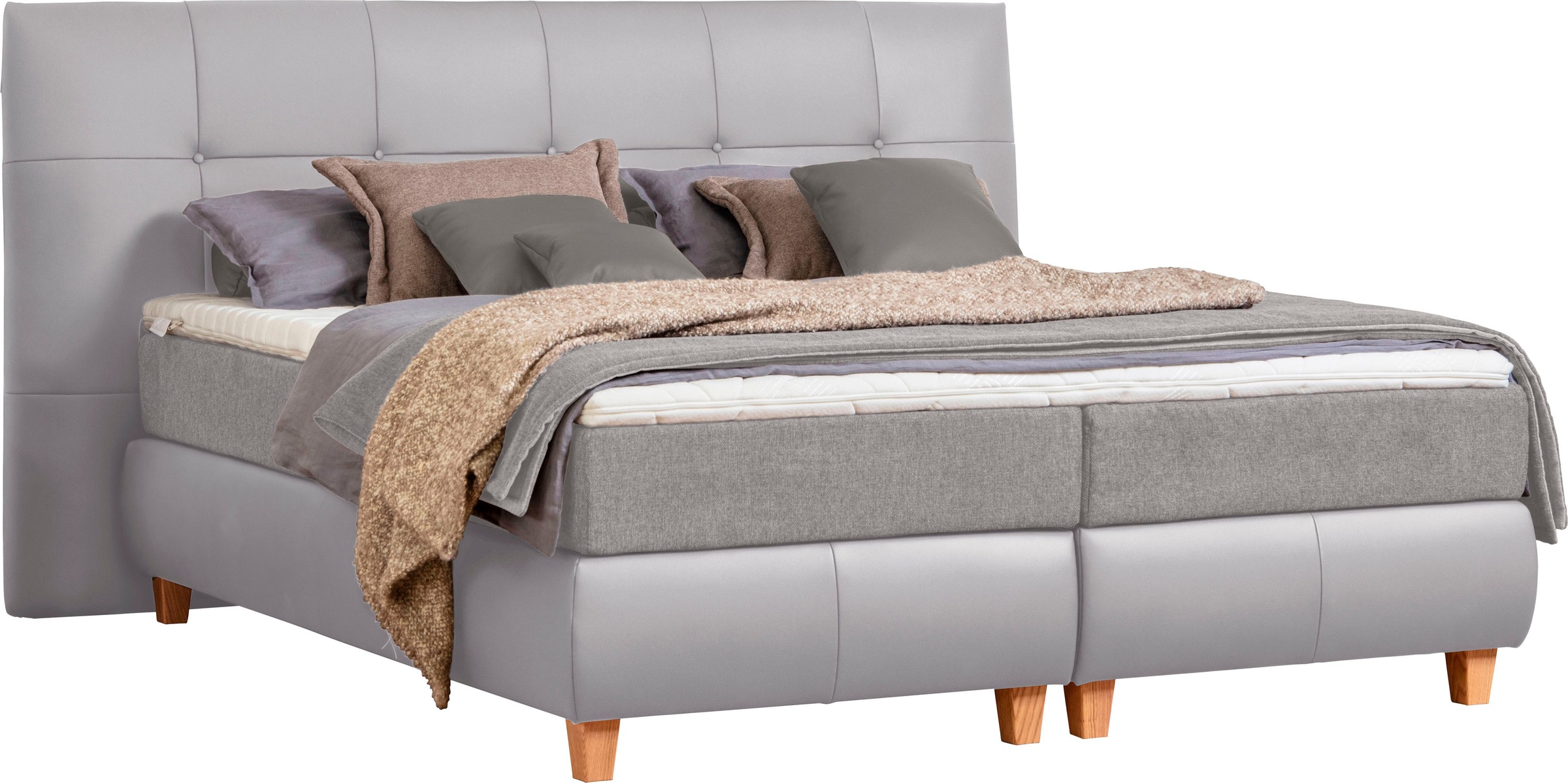 alina Boxspringbett »Luella«, ADA trendline Boxspringbett, inkl. Matratze und Viscoschaum-Topper