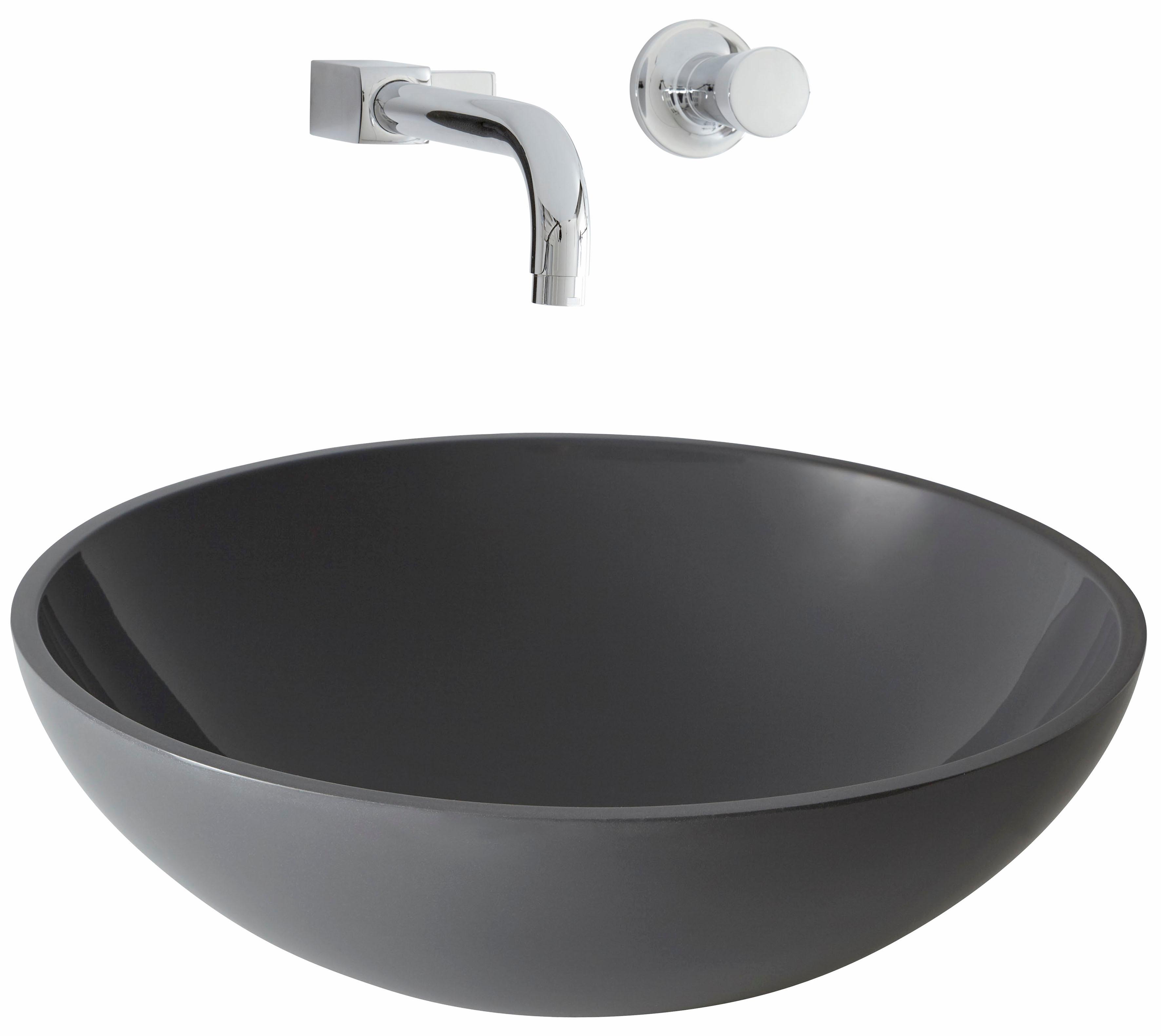 Waschbecken „Como“, Aufsatzwaschbecken, 41 cm, grau