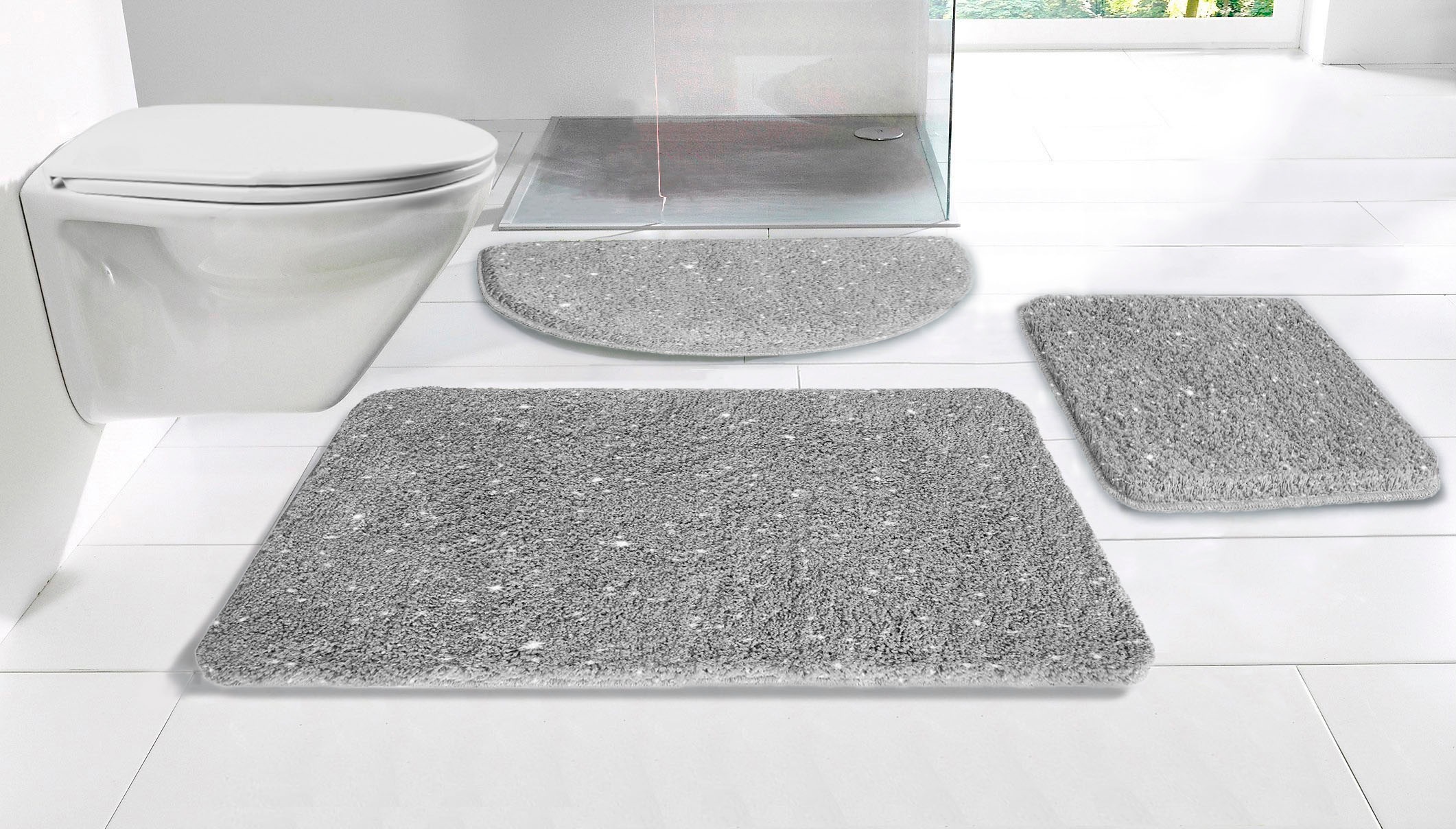 my home Badematte »Glitzer, Badvorleger, Badezimmer Teppich«, rutschhemmend günstig online kaufen