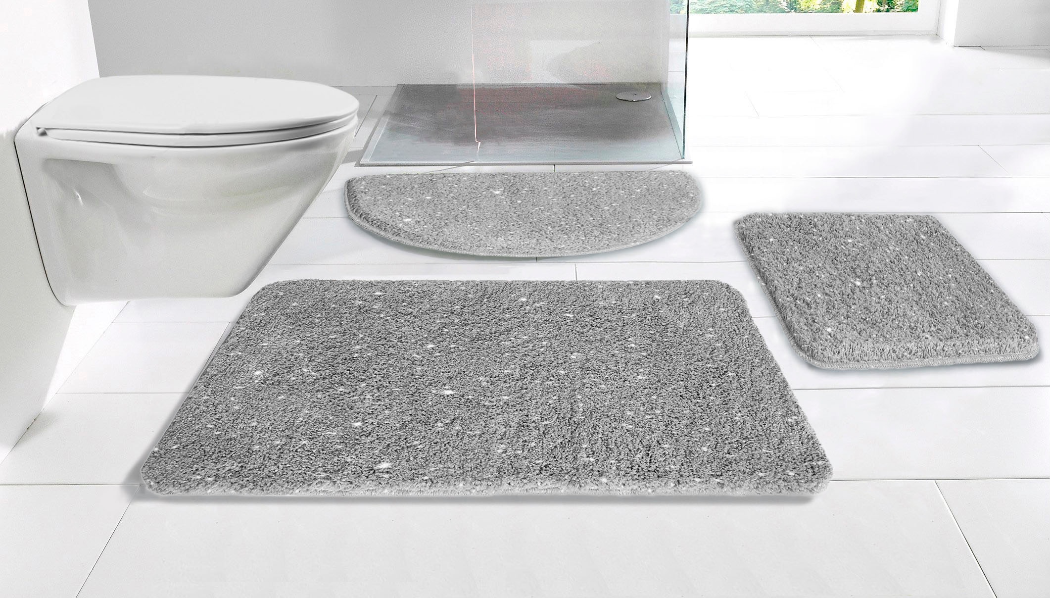 my home Badematte »Glitzer«, rutschhemmend beschichtet, fußbodenheizungsgee günstig online kaufen