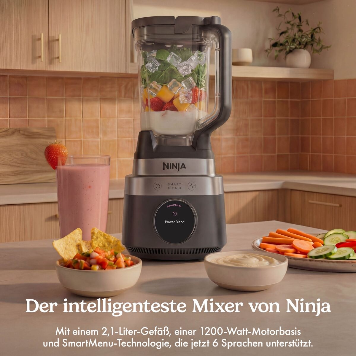 NINJA Standmixer »LB201EUBK Ninja CrushBOSS intelligenter Mixer – Onyx« 1200 W