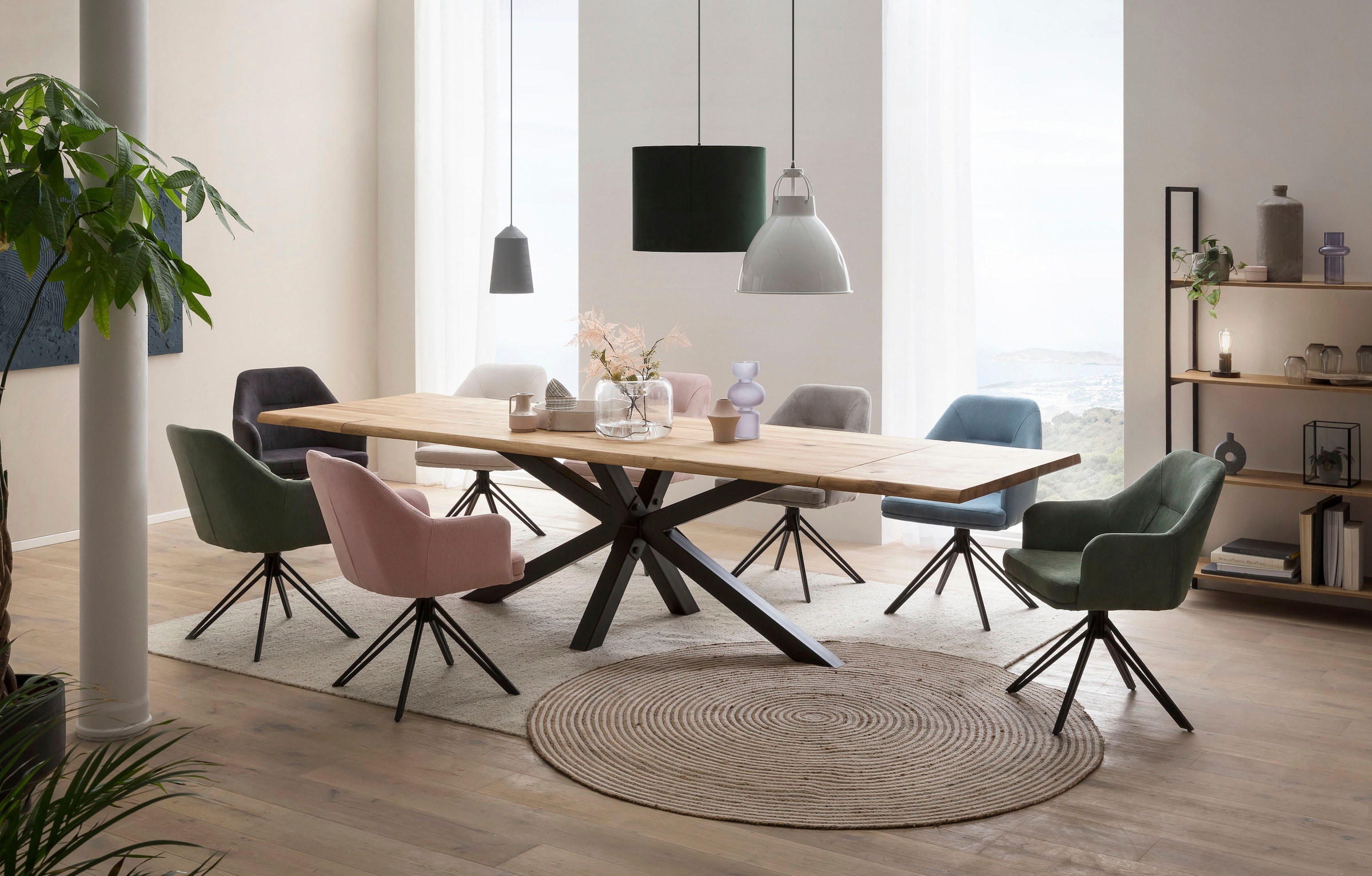 Home affaire Esszimmerstuhl »Alaro«, 2 St., Cord, mit Drehfunktion, Armlehnstuhl
