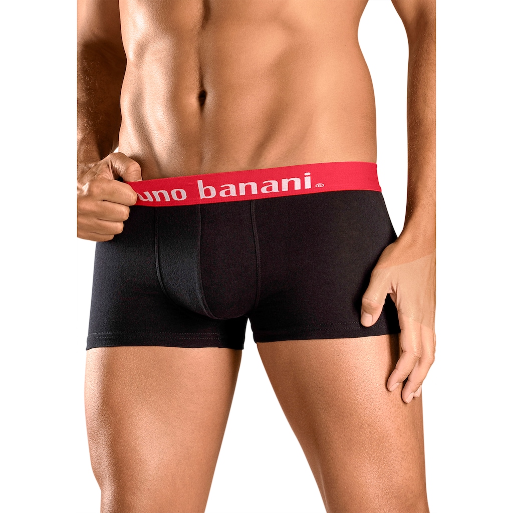 Bruno Banani Boxershorts, (Packung, 4 St.), in Hipster-Form uni oder gemustert