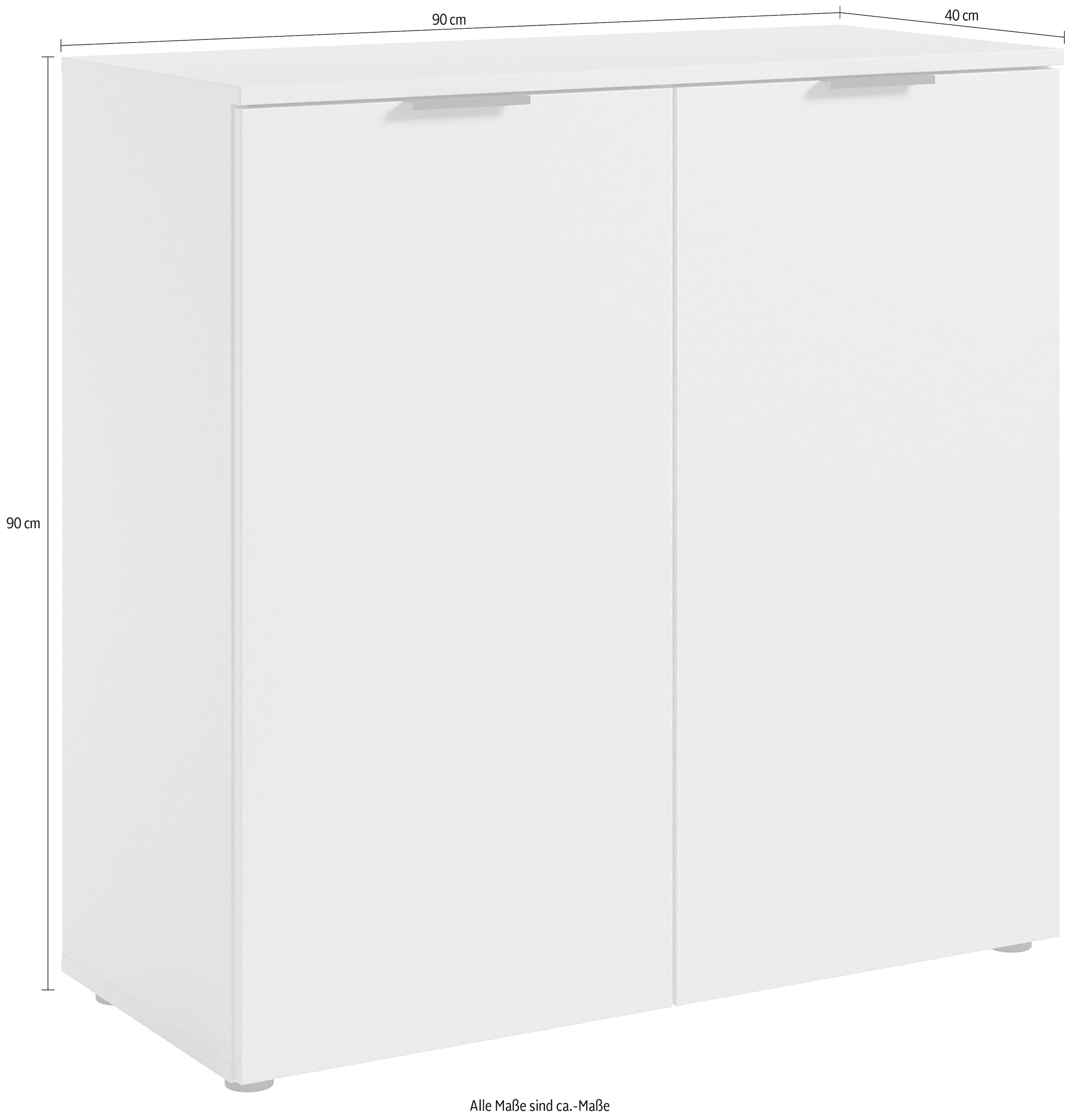 HBZ Sideboard »Linz Kommode, BxHxT 90x90x40cm«, (1 St.), Breite 90cm,Lip-Griff,Melaminbeschichtung
