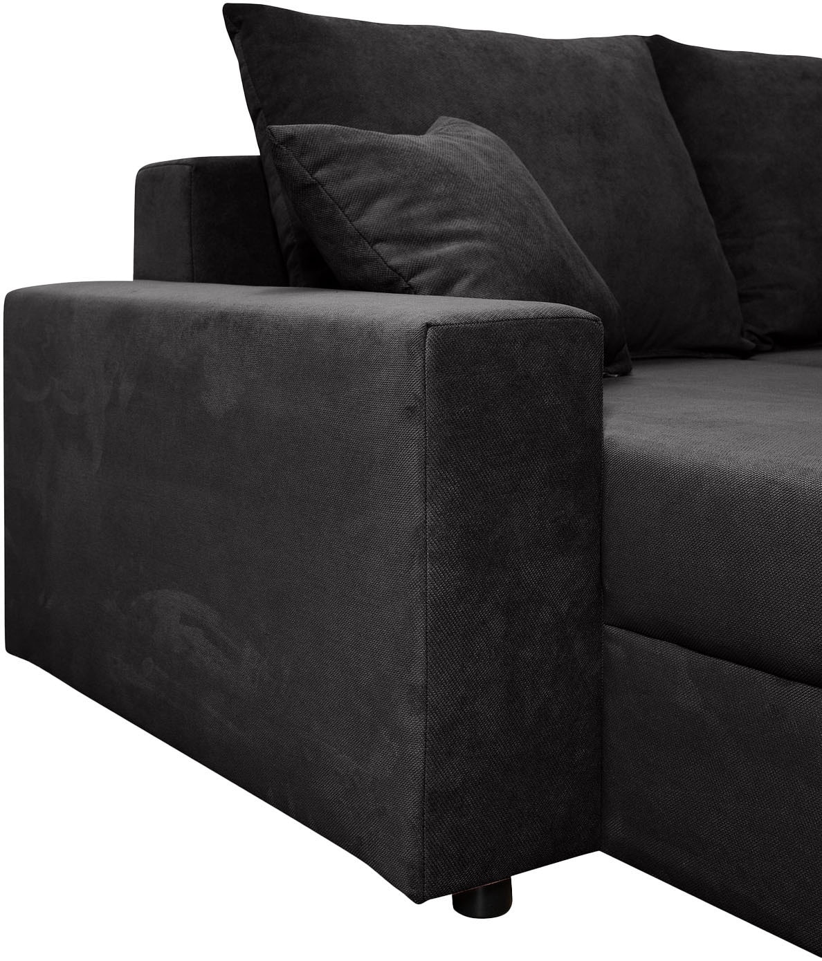 COLLECTION AB Wohnlandschaft »Pico U-Form, Breite 252, mit Schlaffunktion, Bettkasten & Zierkissen«, Liegefläche 117x220 cm