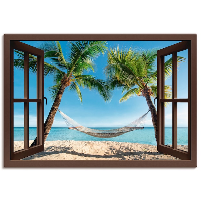 »Fensterblick Alubild, (1 versch. oder als Amerika, Artland St.), Wandbild Palmenstrand Größen Poster Leinwandbild, online in Karibik«, kaufen Wandaufkleber