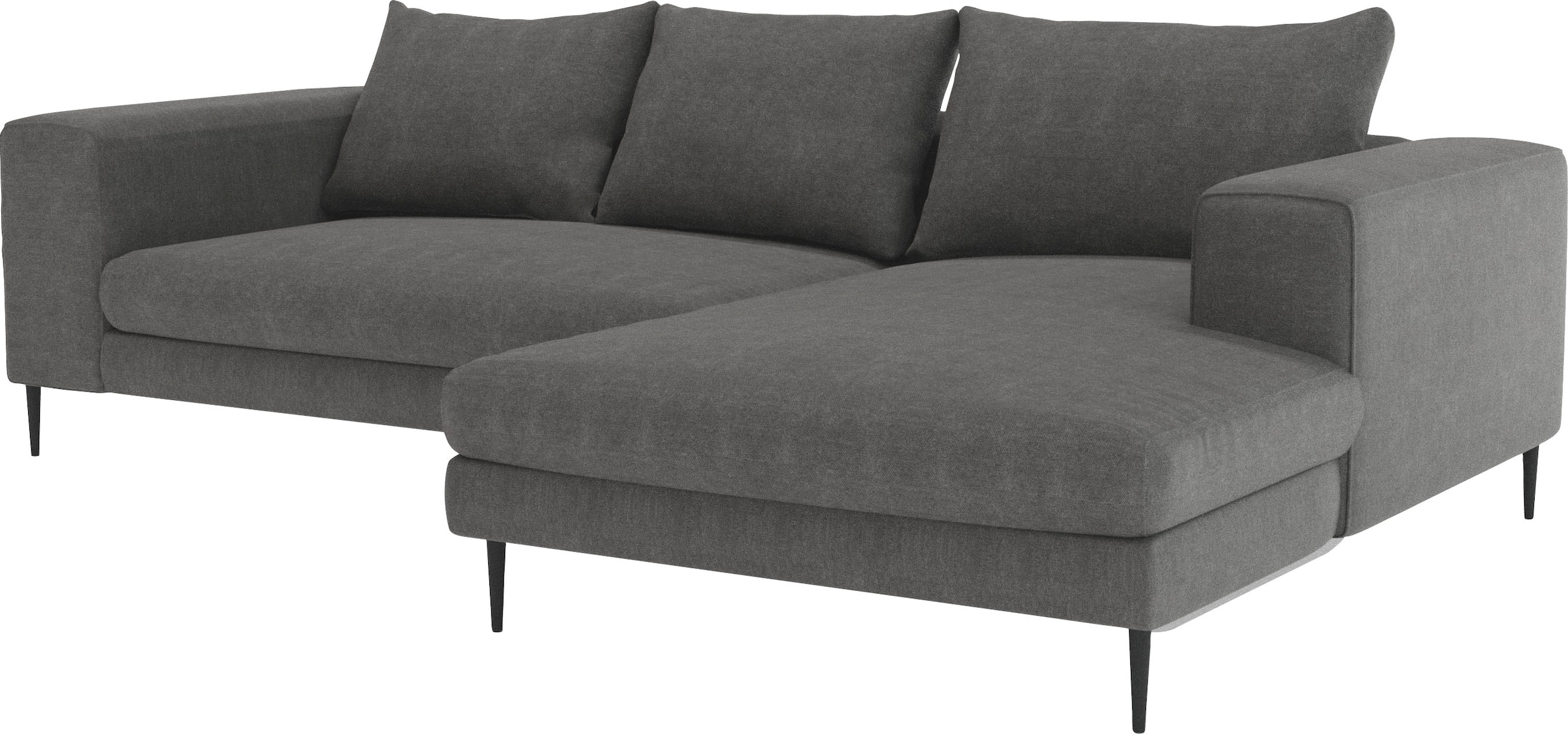 INOSIGN Ecksofa »Aurora, L-Form, mit extra breiter Recamiere, 324 x 170 cm (BxT)«, Designsofa mit tollem Sitzkomfort, extra hohe Metallfüße schwarz