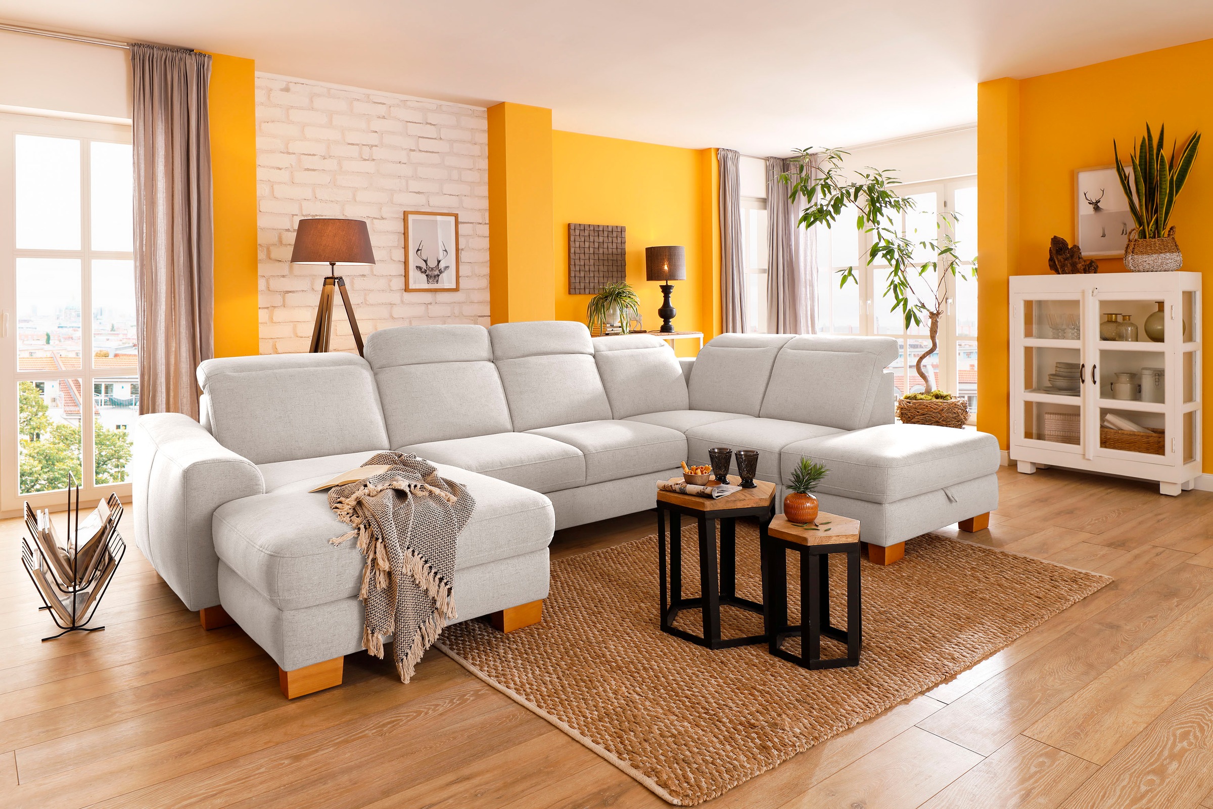 Home affaire Wohnlandschaft »Dundee U-Form« wahlweise mit Kopfteilverstellu günstig online kaufen