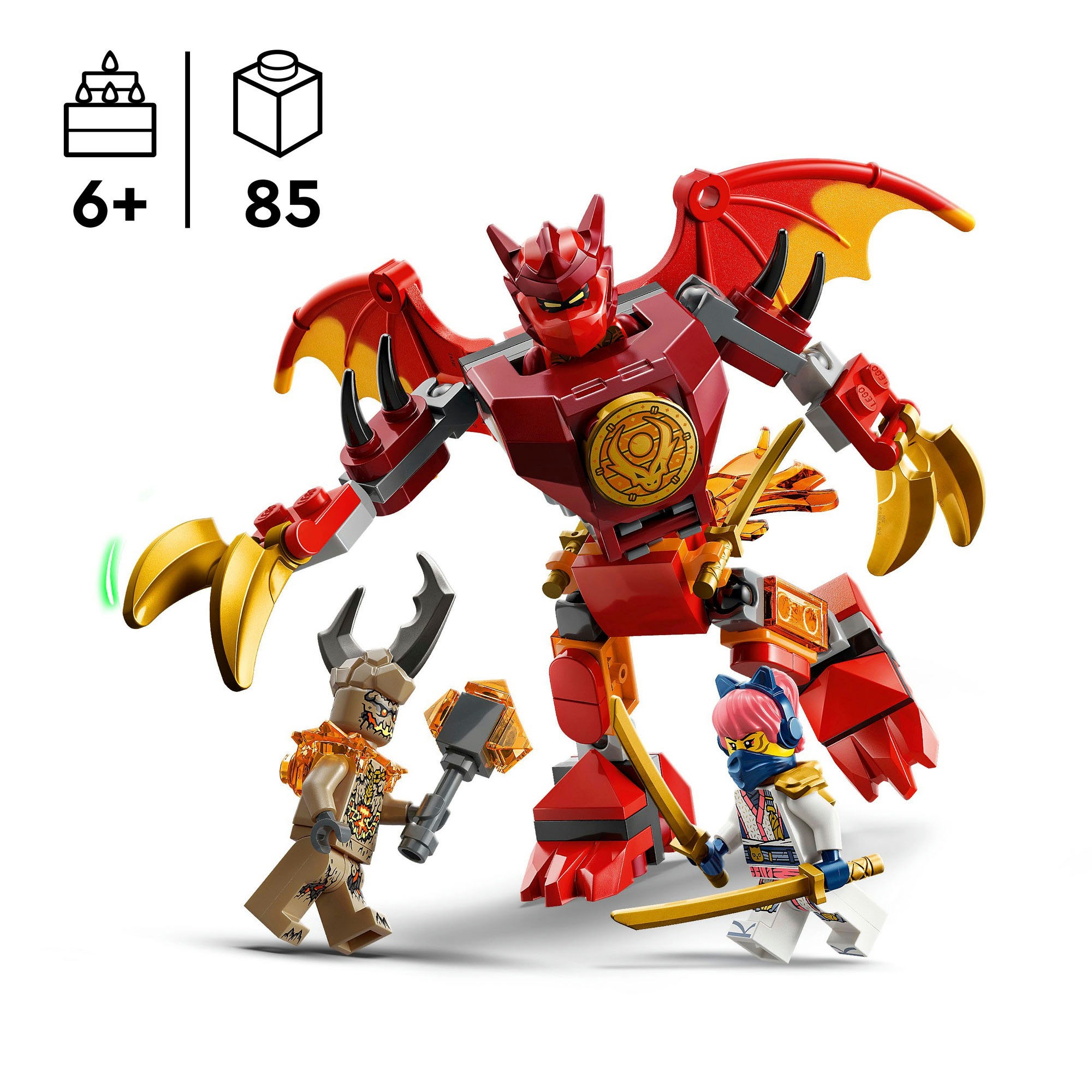 LEGO® Konstruktionsspielsteine »Kais Drachen-Mech Battle Set (71851), LEGO Ninjago«