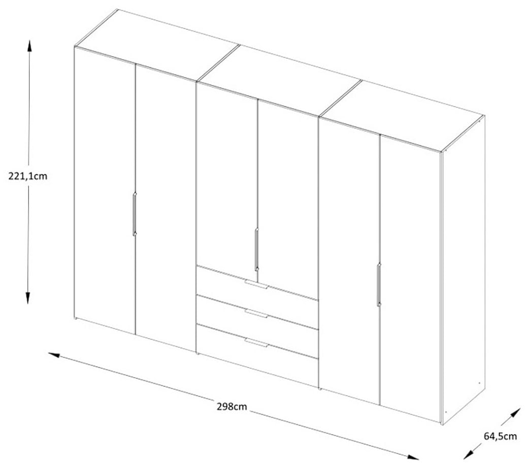 STAUD Drehtürenschrank »Extenso, edles Design in hochwertiger Qualität, Made in Germany« mit 3 Frontschubkästen