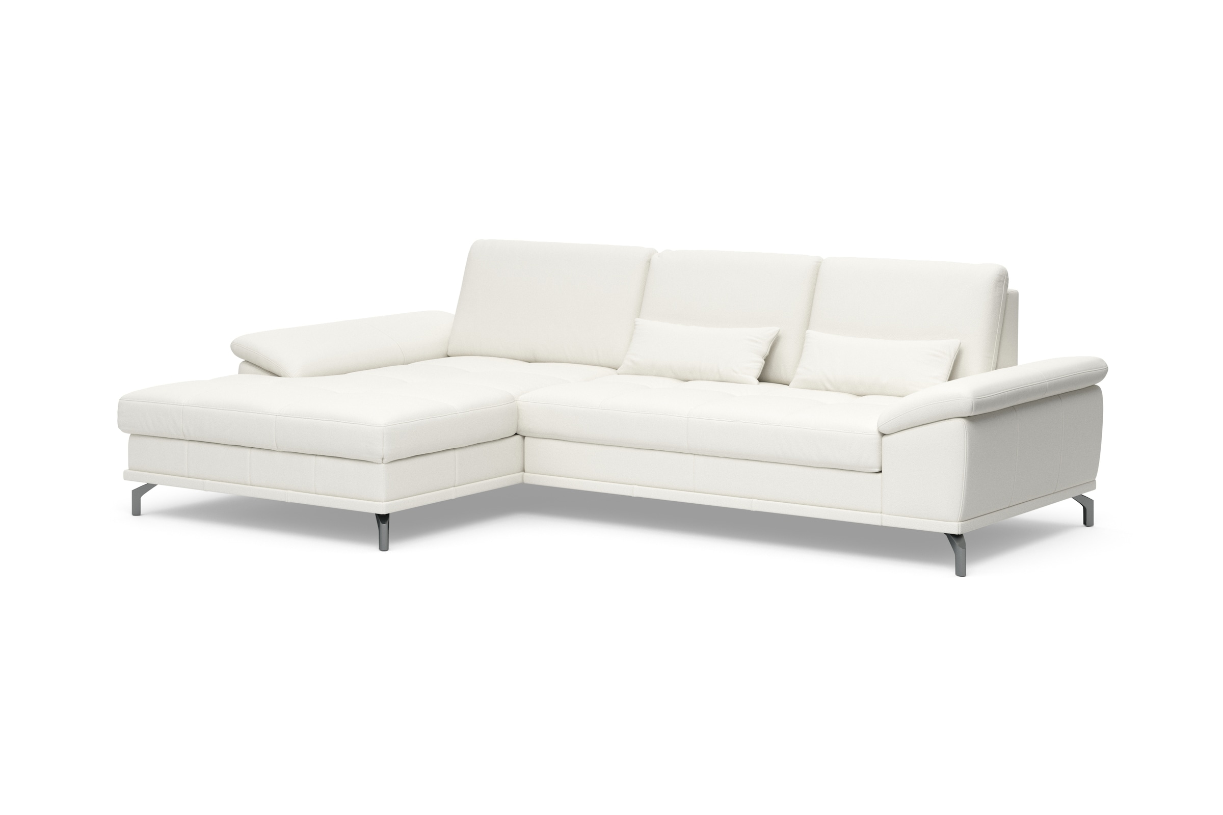 Places of Style Ecksofa Costello, mit Sitztiefenverstellung und Armlehnfunktion, incl. 3 Nierenkissen