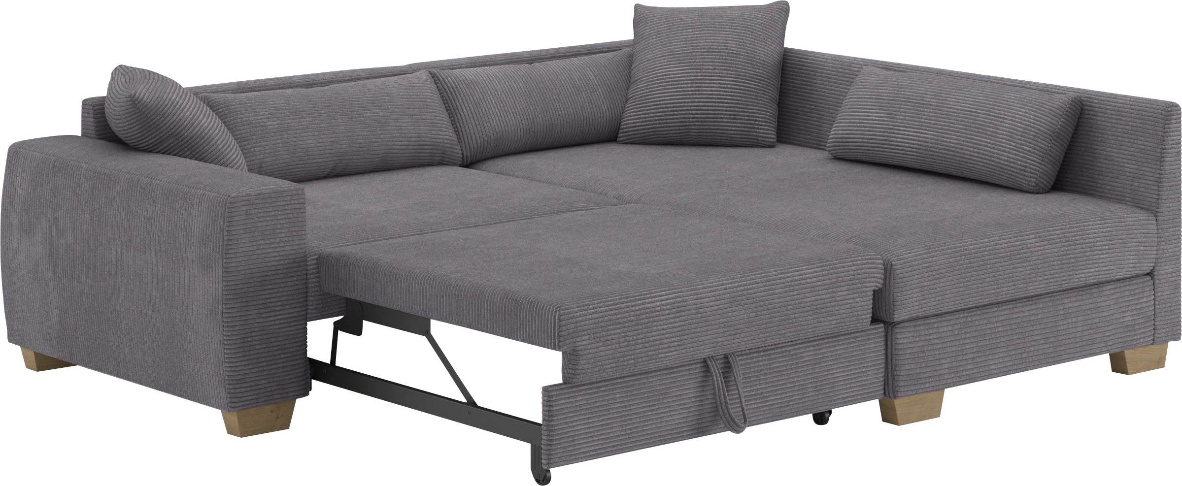 Mr. Couch Ecksofa »Helena L-Form«, Mit Federkern, wahlweise mit Bettfunktion und Taschenfederkern