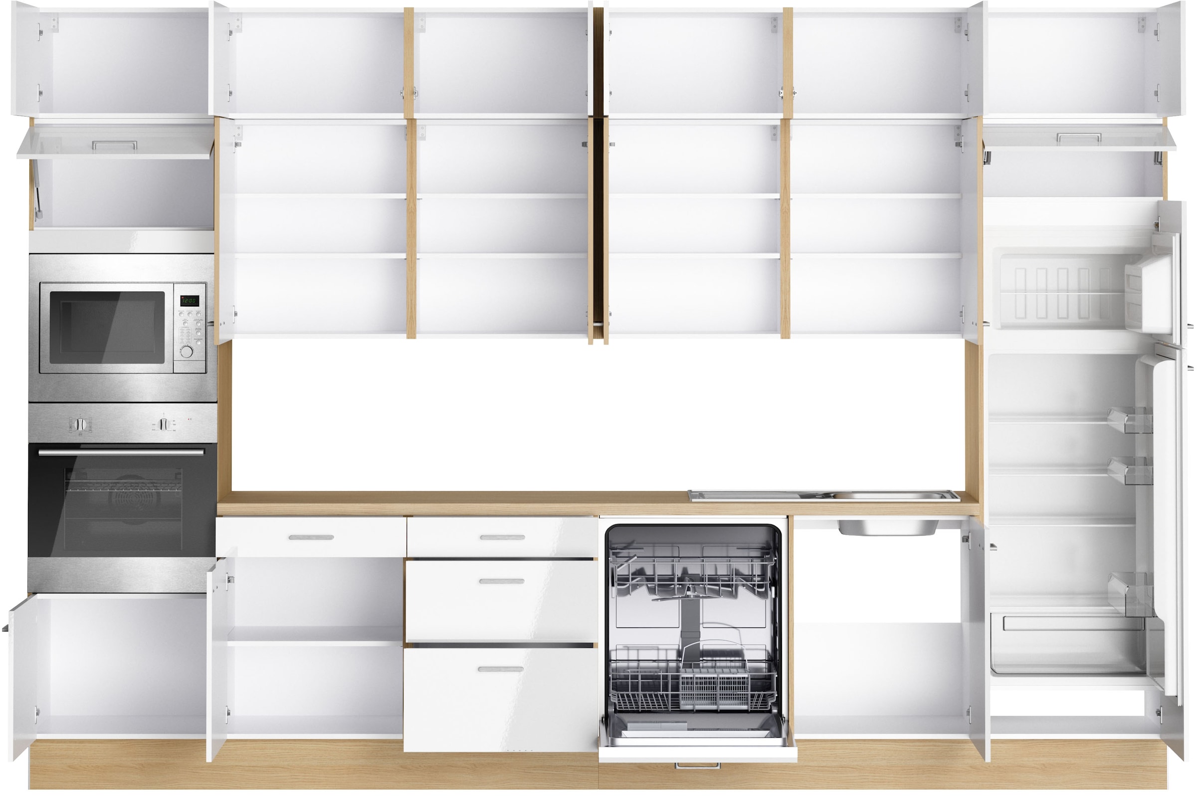 KOCHSTATION Küchenzeile »KS-Lucy« Breite 360 cm, Soft-Close, inkl. Zubehör, wahlweise mit E-Geräten