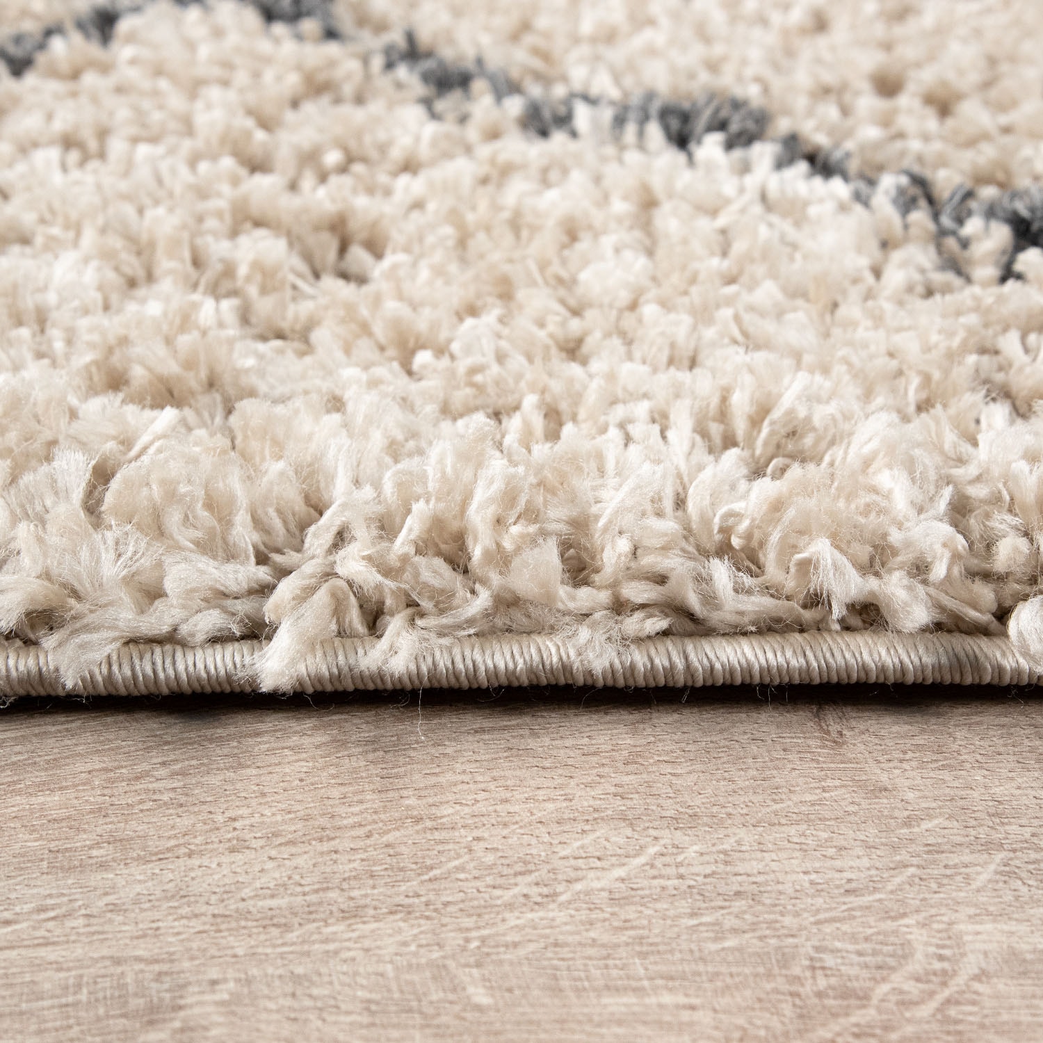 Paco Home Hochflor-Teppich »Kalmar 441«, rund, 40 mm Höhe, Scandi Design, Rauten Muster, weich & kuschelig