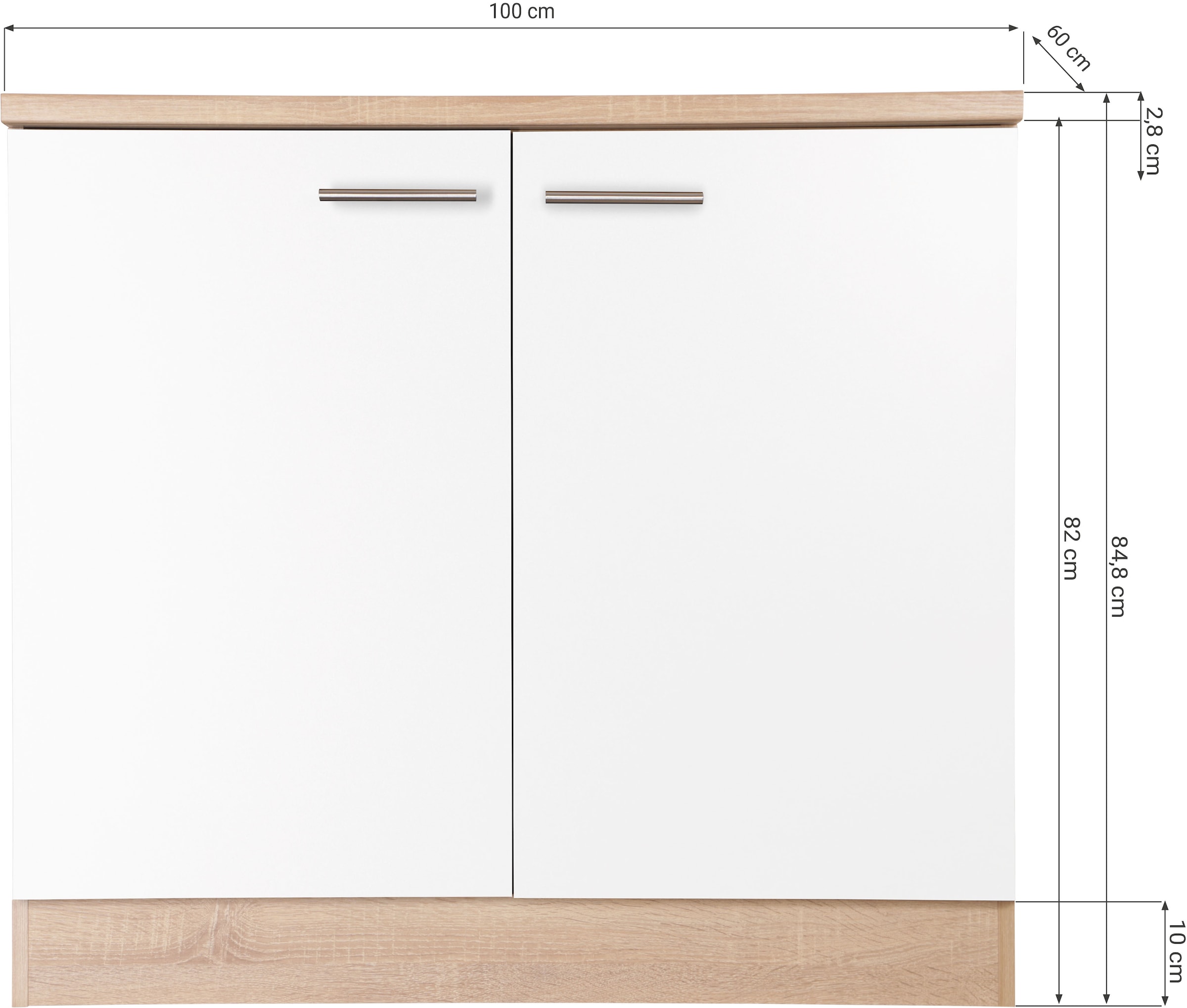 RESPEKTA Spülenschrank »Merle« Breite 100 cm, Soft-Close, Griffe aus Metall, 85 cm Arbeitshöhe