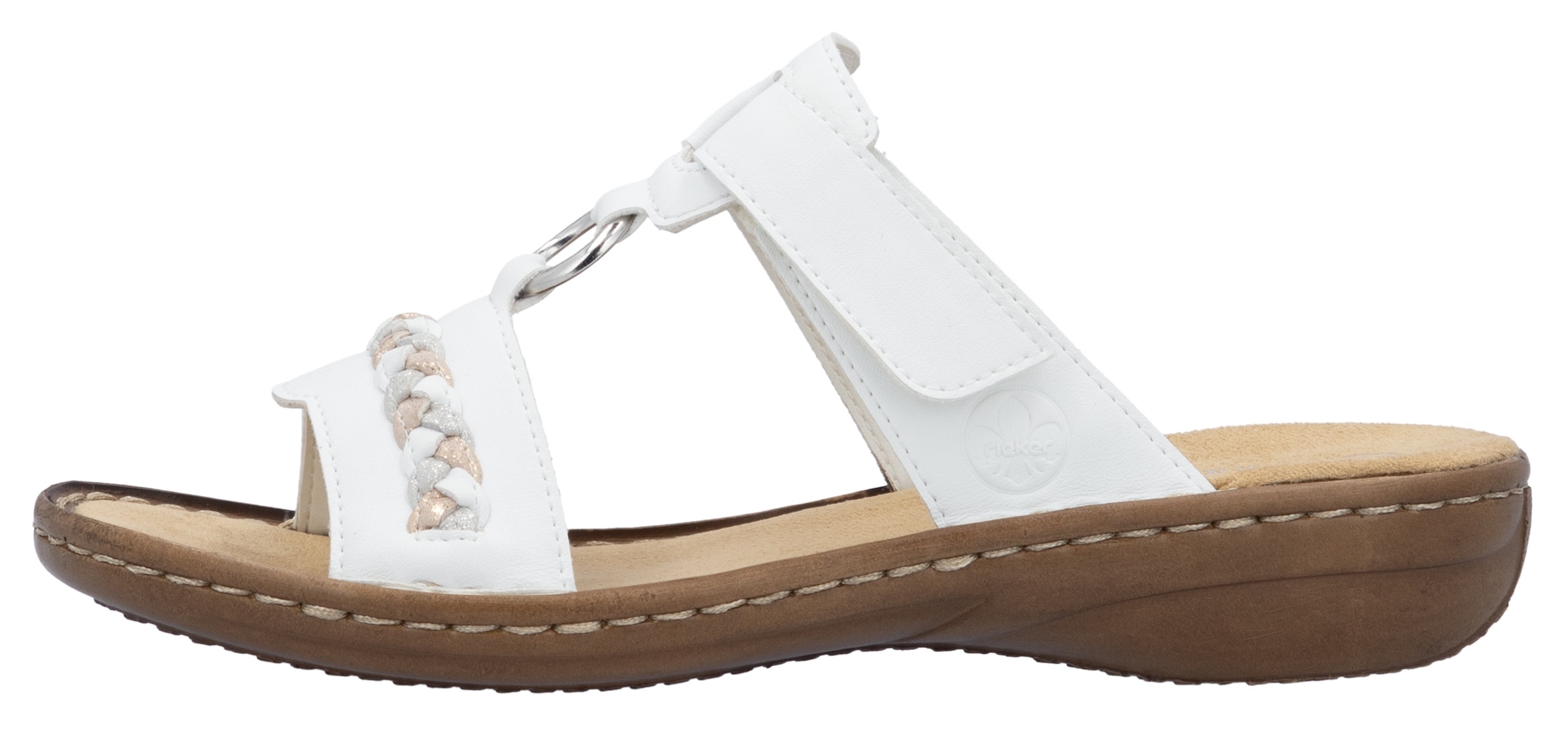 Rieker Pantolette, Keilabsatz, Sommerschuh, Schlappen in sommerlicher Optik