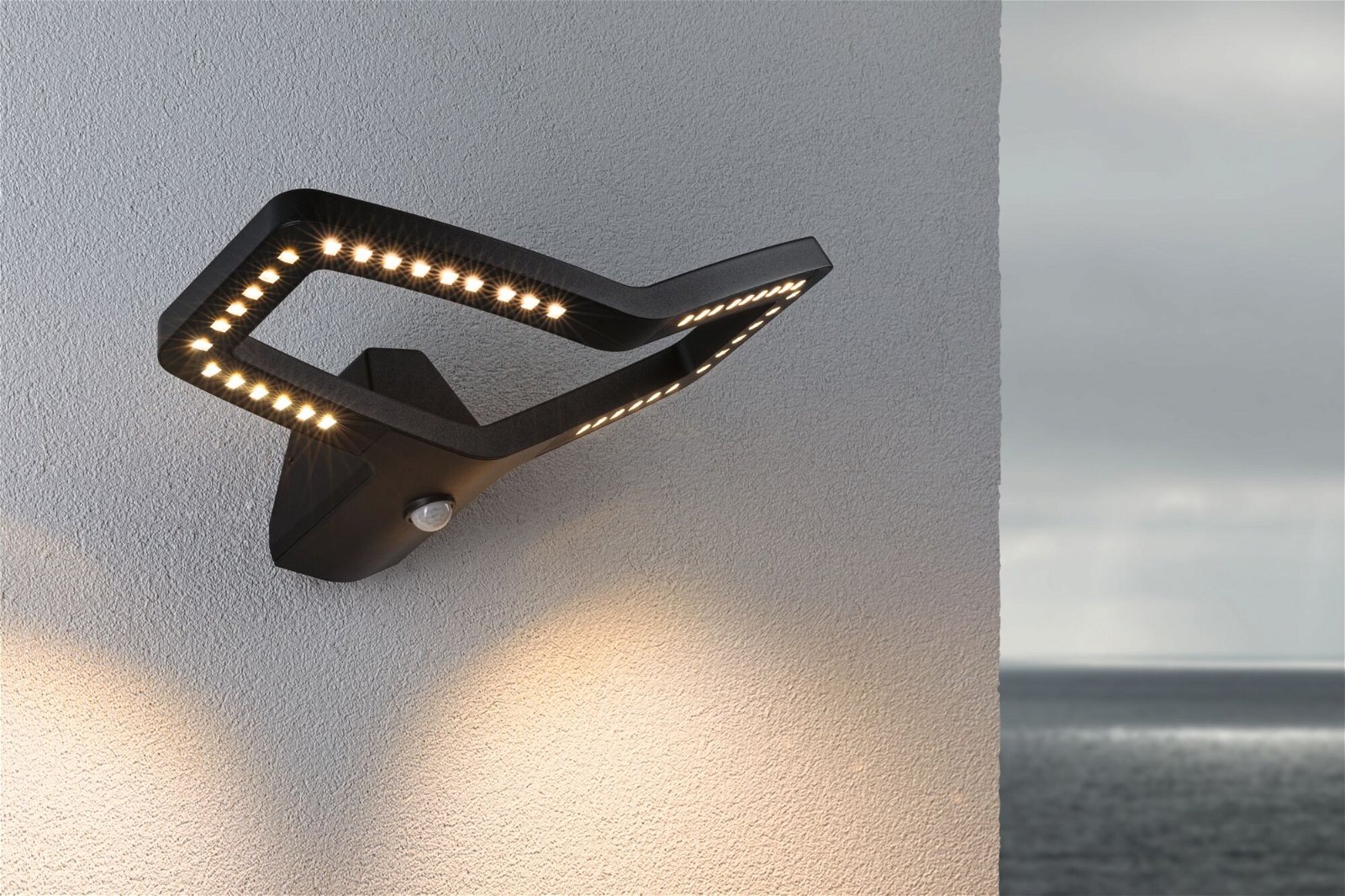 Paulmann LED Außen-Wandleuchte »Alara IP44 eckig 375x270mm RGBW+ 10W 450lm 230V Anthrazit Metall«, 1 flammig, Smart Home Zigbee 3.0, Bewegungsmelder