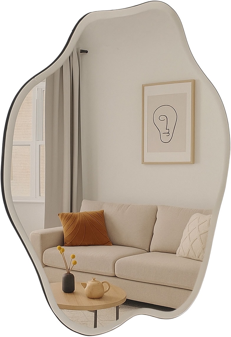 homsy by Ana Johnson Wandspiegel »Missimi, Wanddekoration, 45x55cm« wellenförmig, wolkenförmig, Eleganz mit transparentem Rahmen