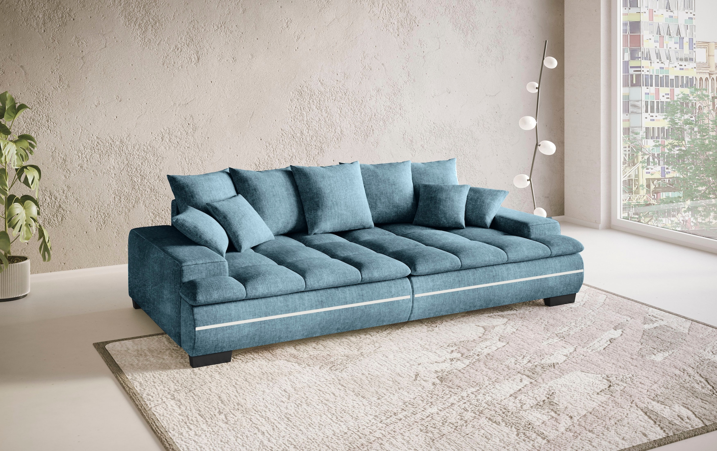 Mr. Couch Big-Sofa »Haiti II«, RGB-LED Beleuchtung, Kaltschaumpolsterung, bis 140 kg belastbar