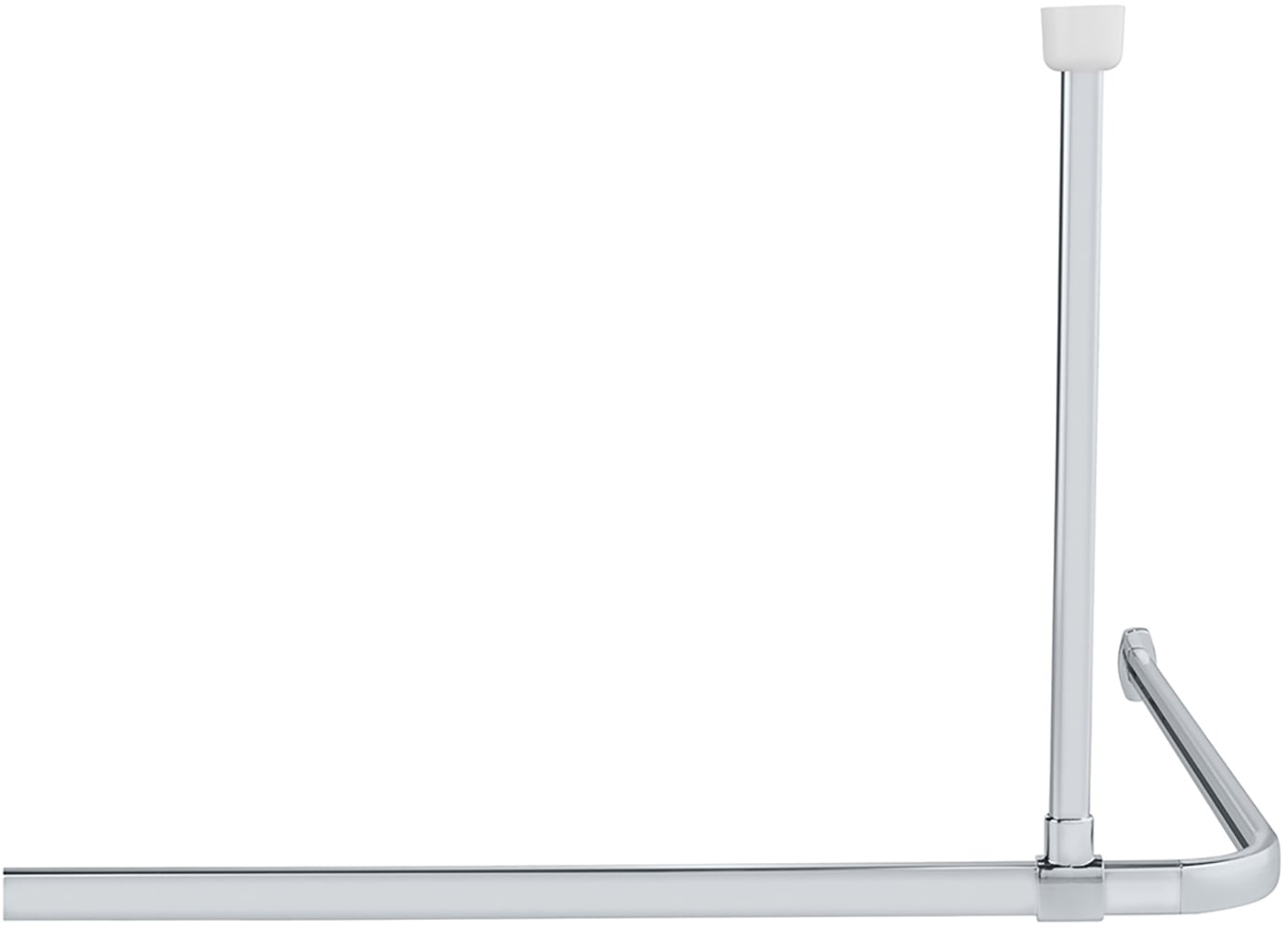 WENKO Duschstangen-Deckenhalter »Modell Era«, Deckenstütze aus Aluminium für Winkelschiene Era, 57 cm
