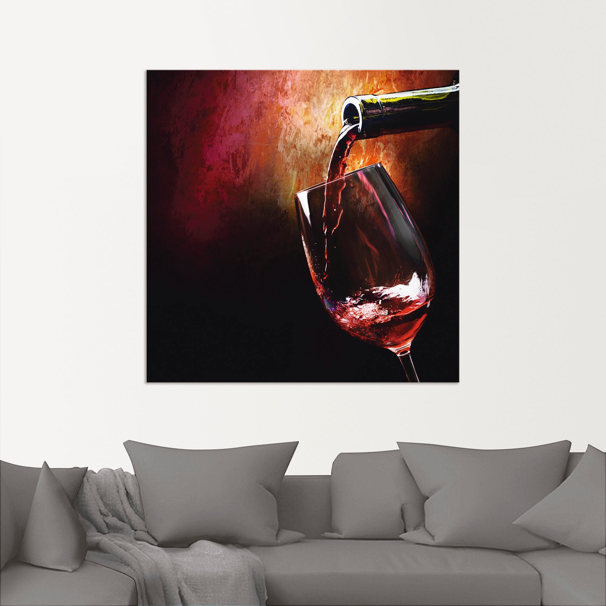 Artland Wandbild »Wein - Rotwein«, Getränke, (1 St.), als Alubild, Outdoorbild, Leinwandbild, Poster, Wandaufkleber