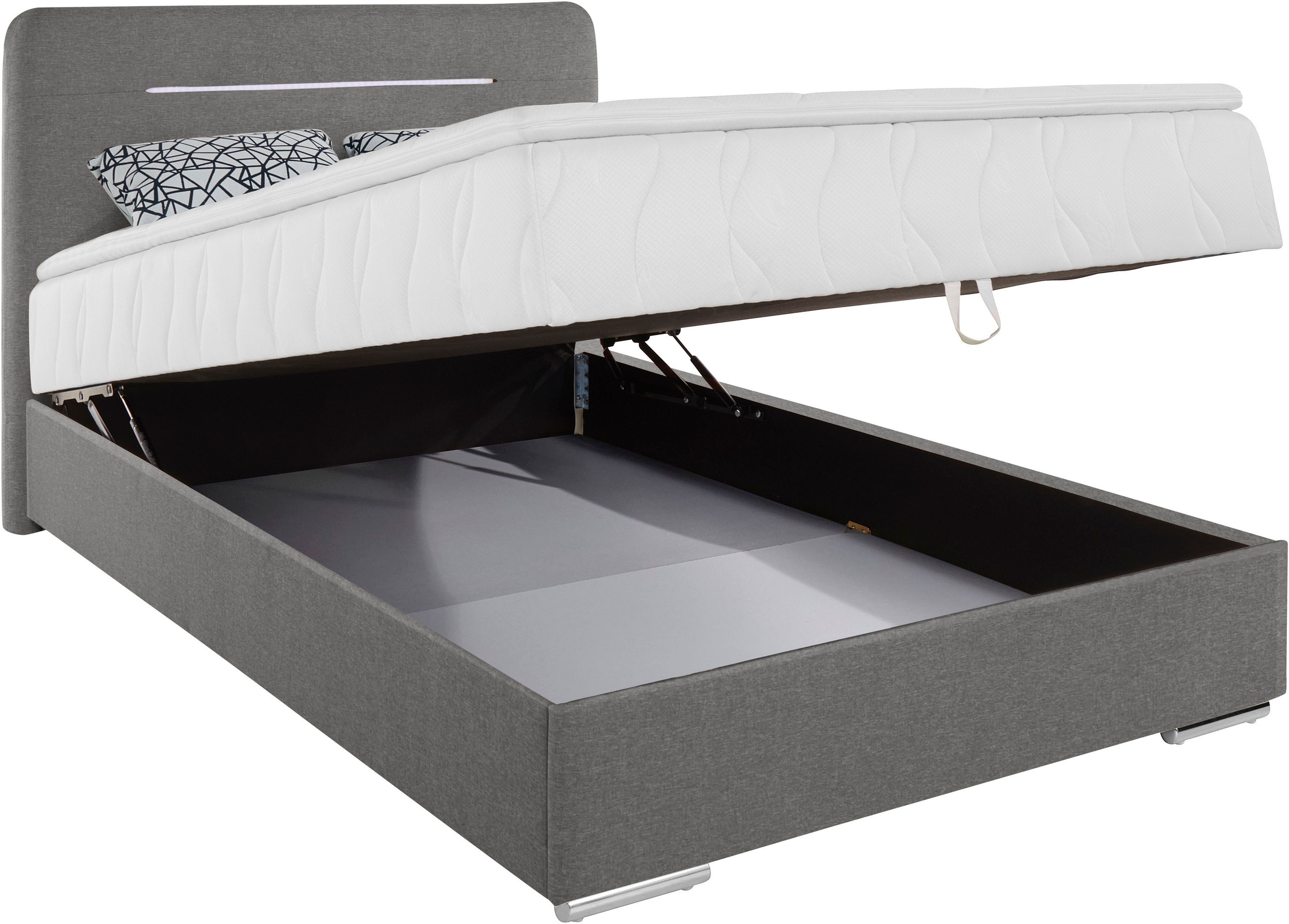 COTTA Boxbett »Lighstar«, inklusive LED-Beleuchtung, Topper, Bettkasten und Zierkissen