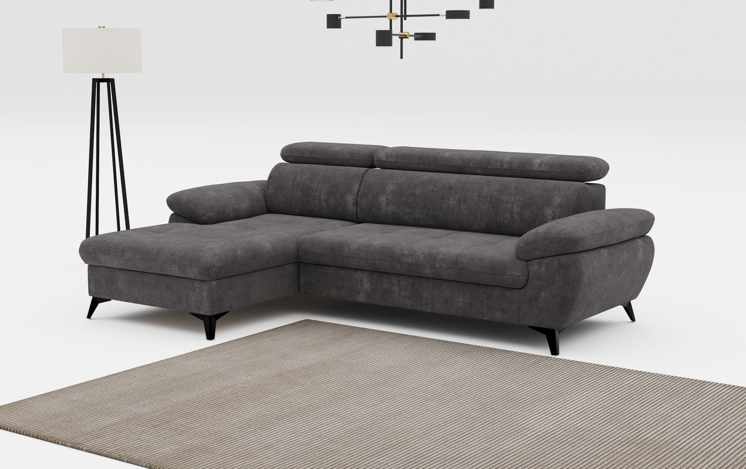 COTTA Ecksofa »Hudson L-Form«, mit Kopfteilverstellung, wahlweise mit Bettfunktion & Bettkasten